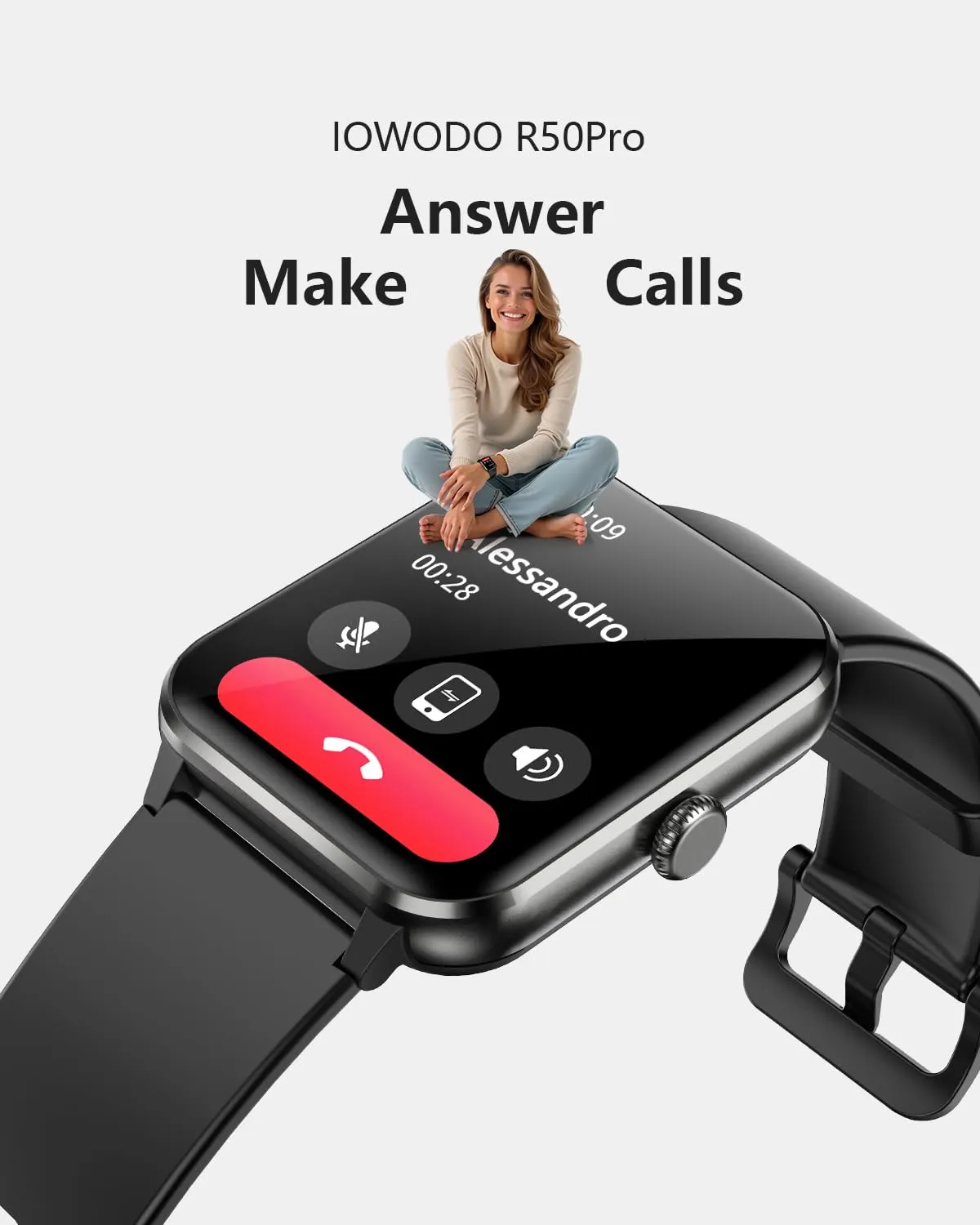 1.85'' HD Fitness Smartwatch with Call Function