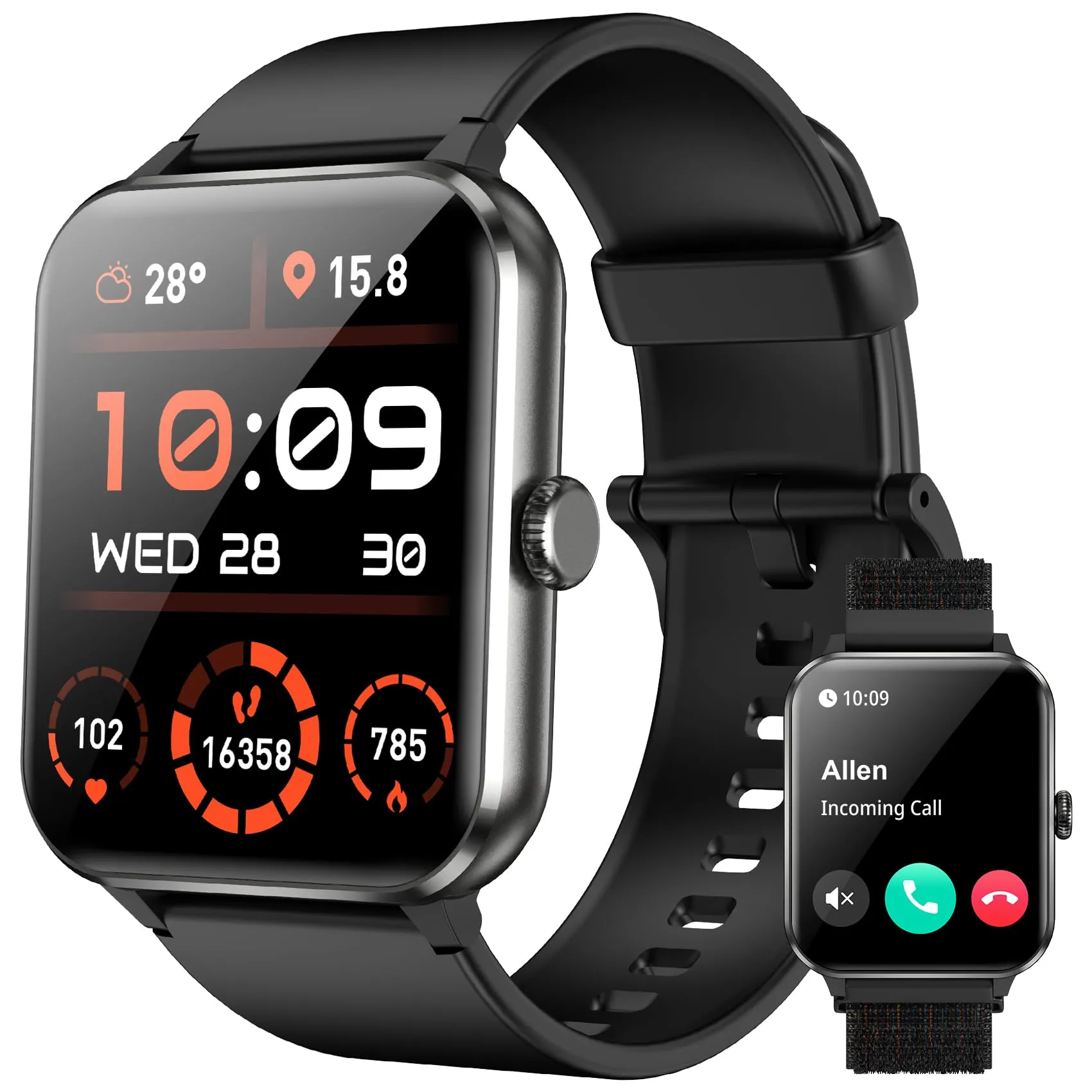 1.85'' HD Fitness Smartwatch with Call Function