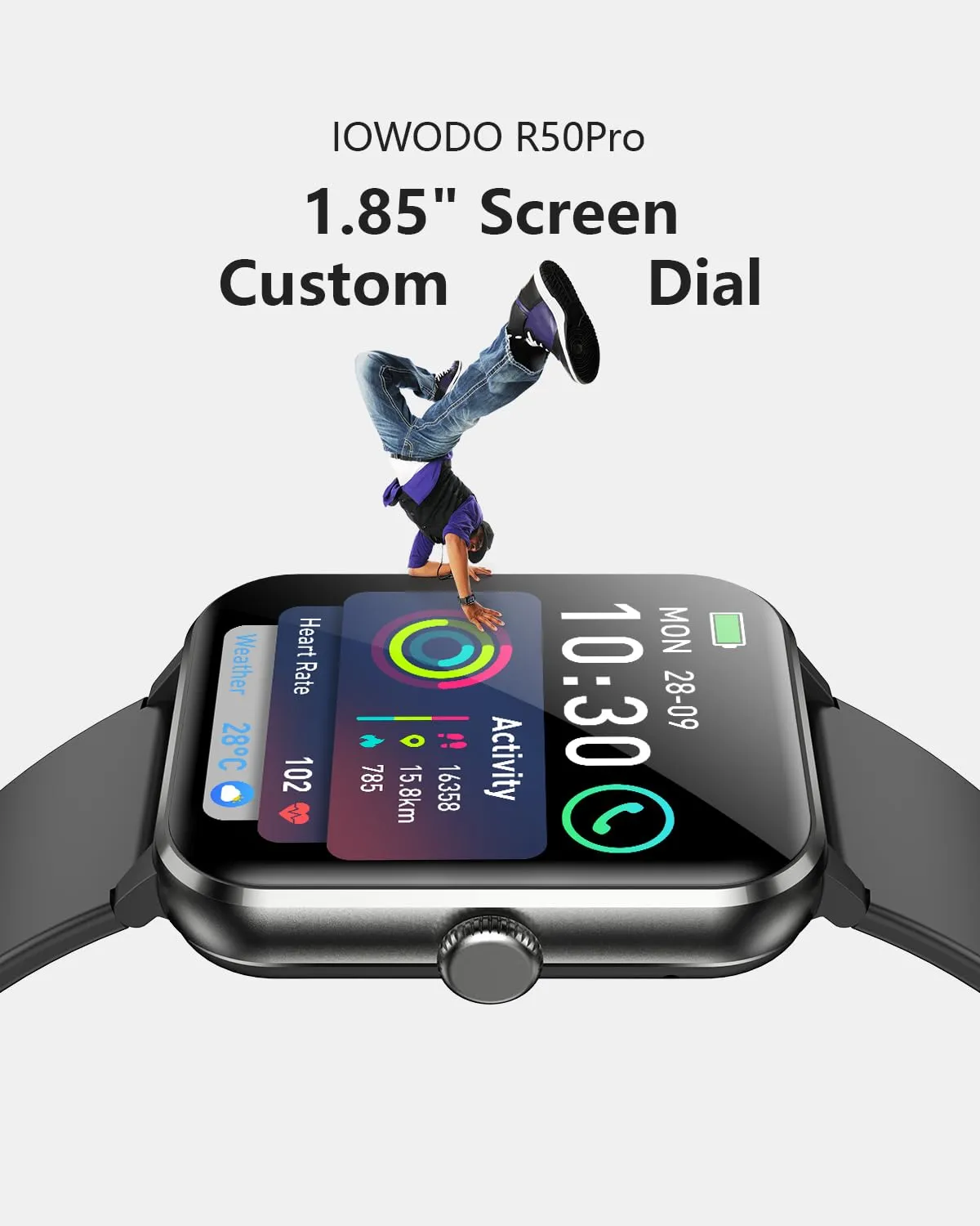 1.85'' HD Fitness Smartwatch with Call Function