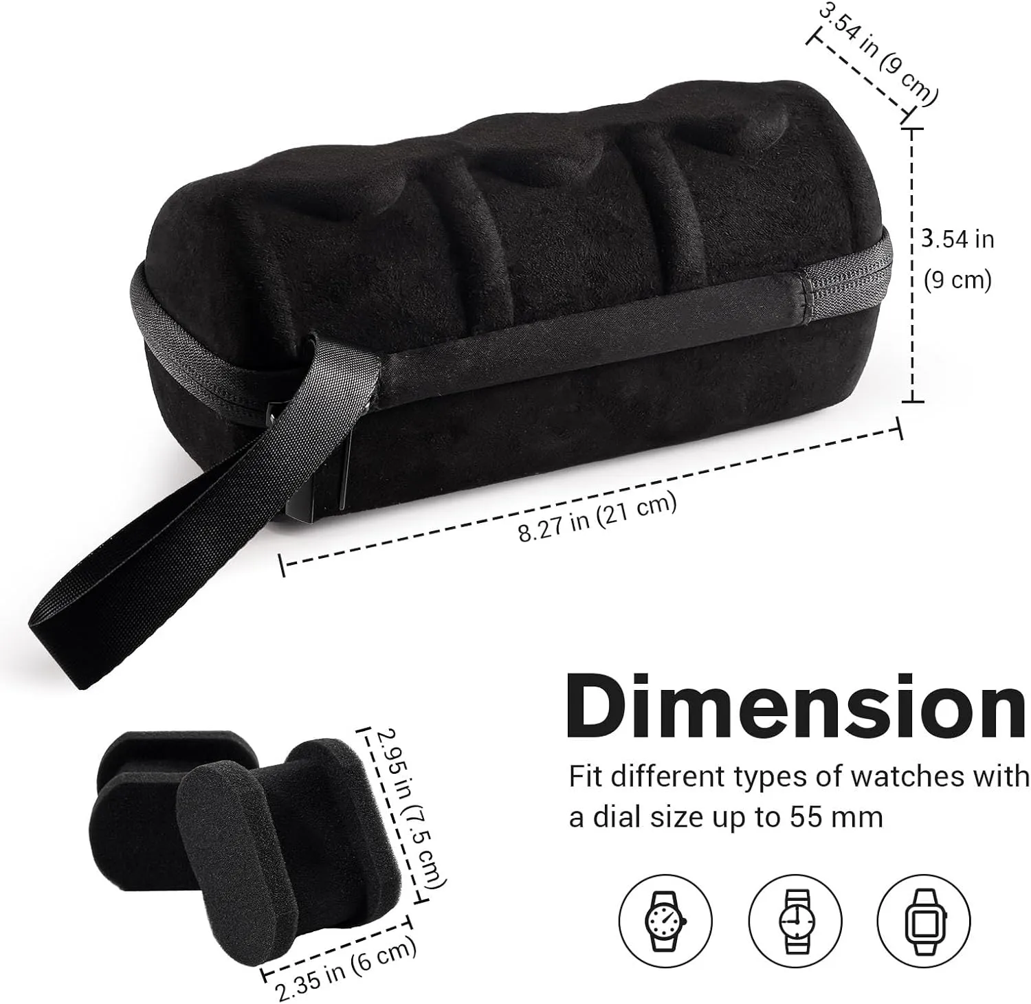2/3/5 Slot Watch Travel Case for Men Women