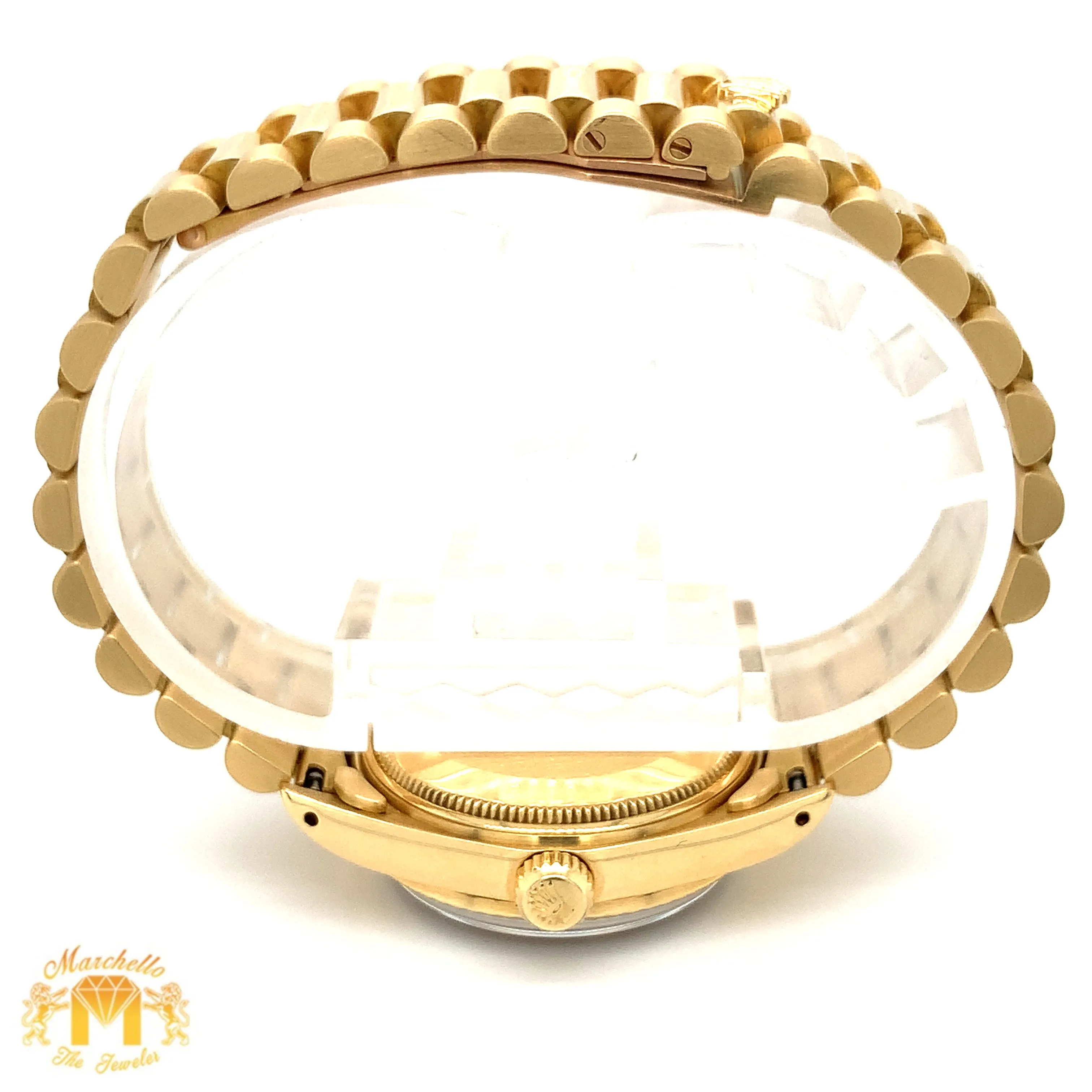 31mm 18k Yellow Gold Rolex Presidential Datejust Watch (fluted bezel)