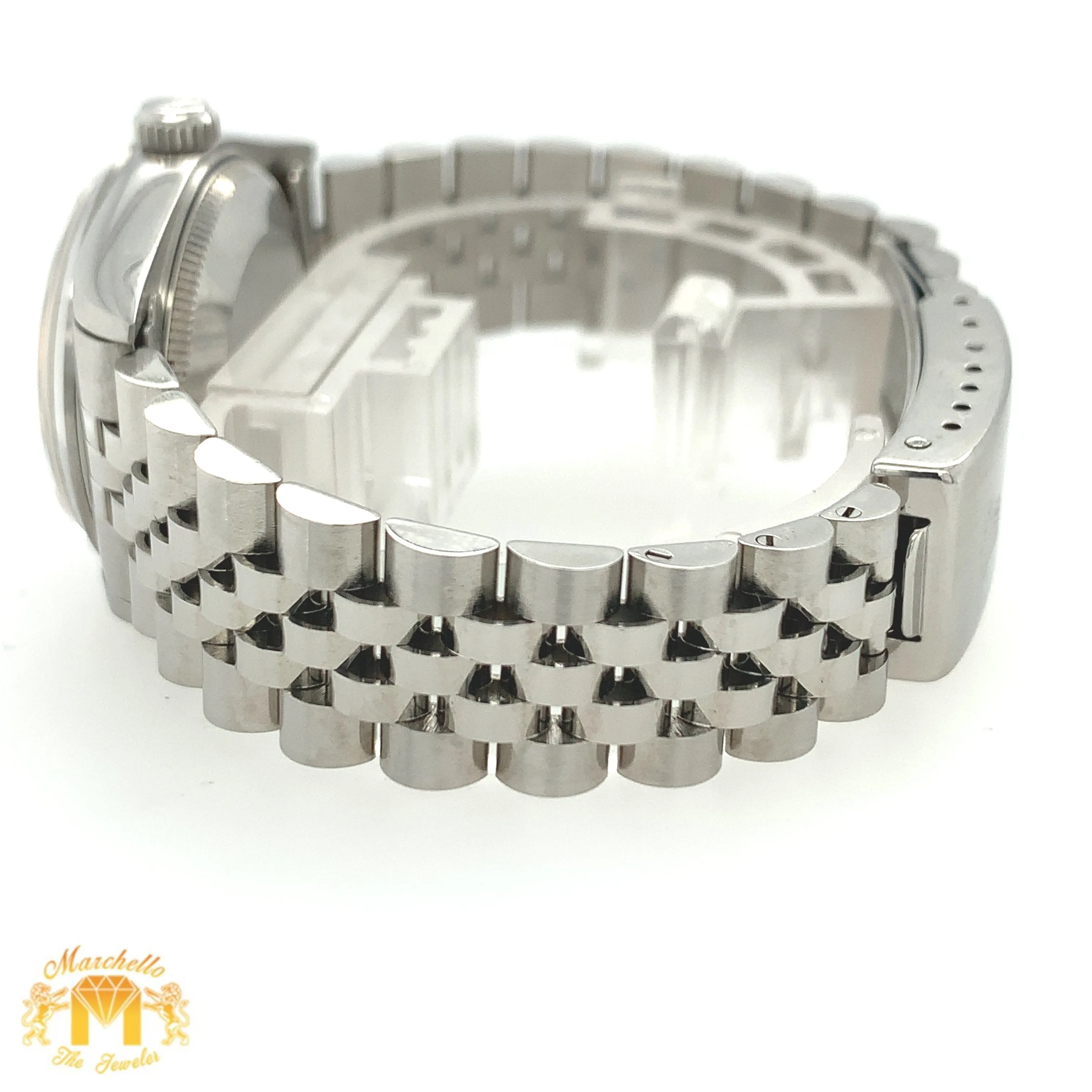 31mm Rolex Datejust Watch with Stainless Steel Jubilee Bracelet (quick-set, pink dial)