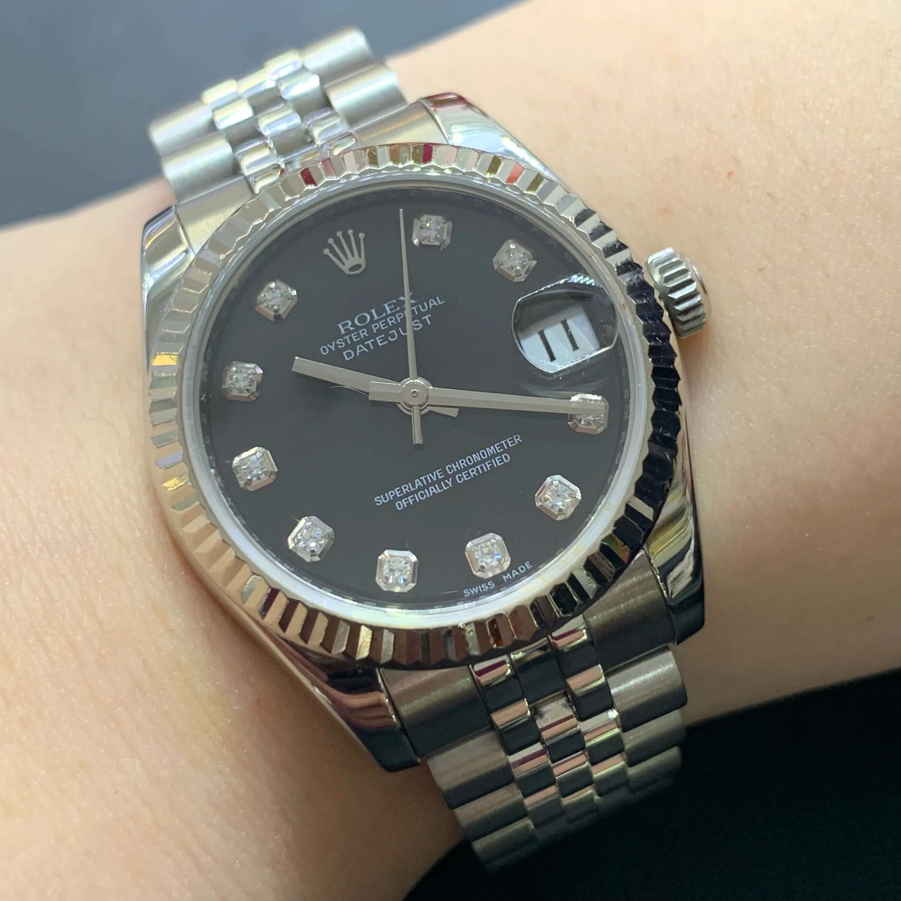 31mm Rolex Datejust Watch with Stainless Steel Jubilee Bracelet