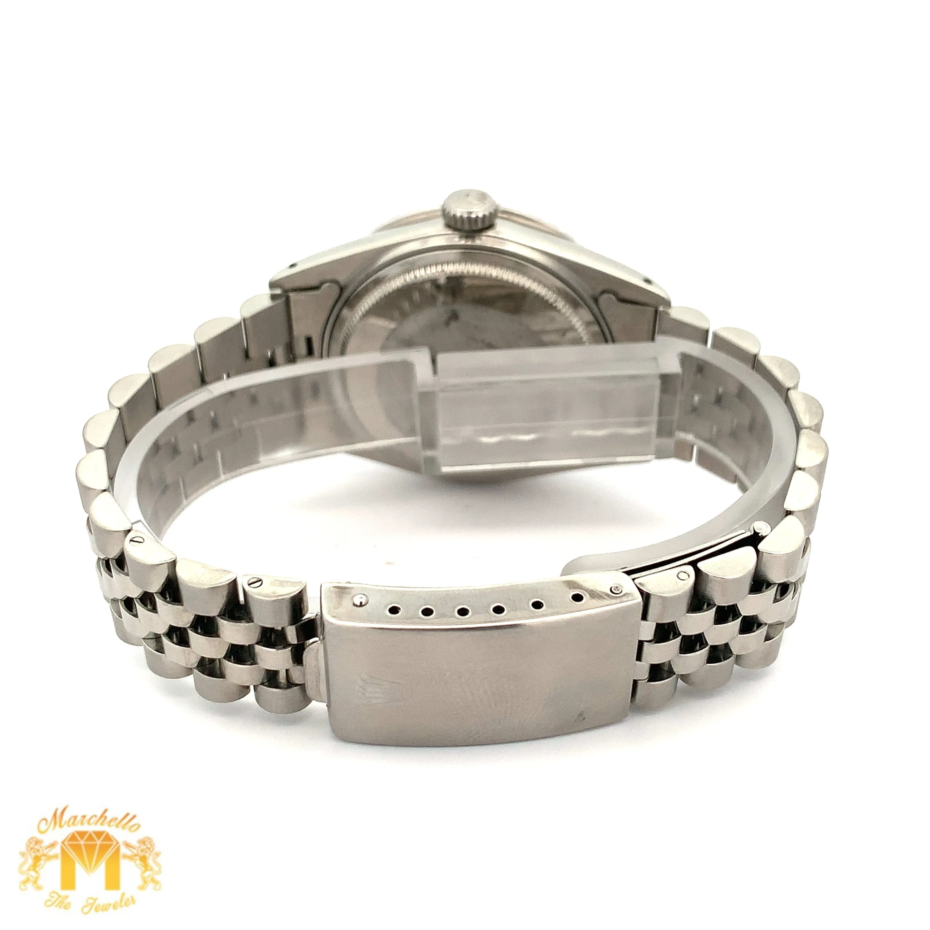 36mm Rolex Diamond Watch with Stainless Steel Jubilee Bracelet (Royal blue dial with diamonds)