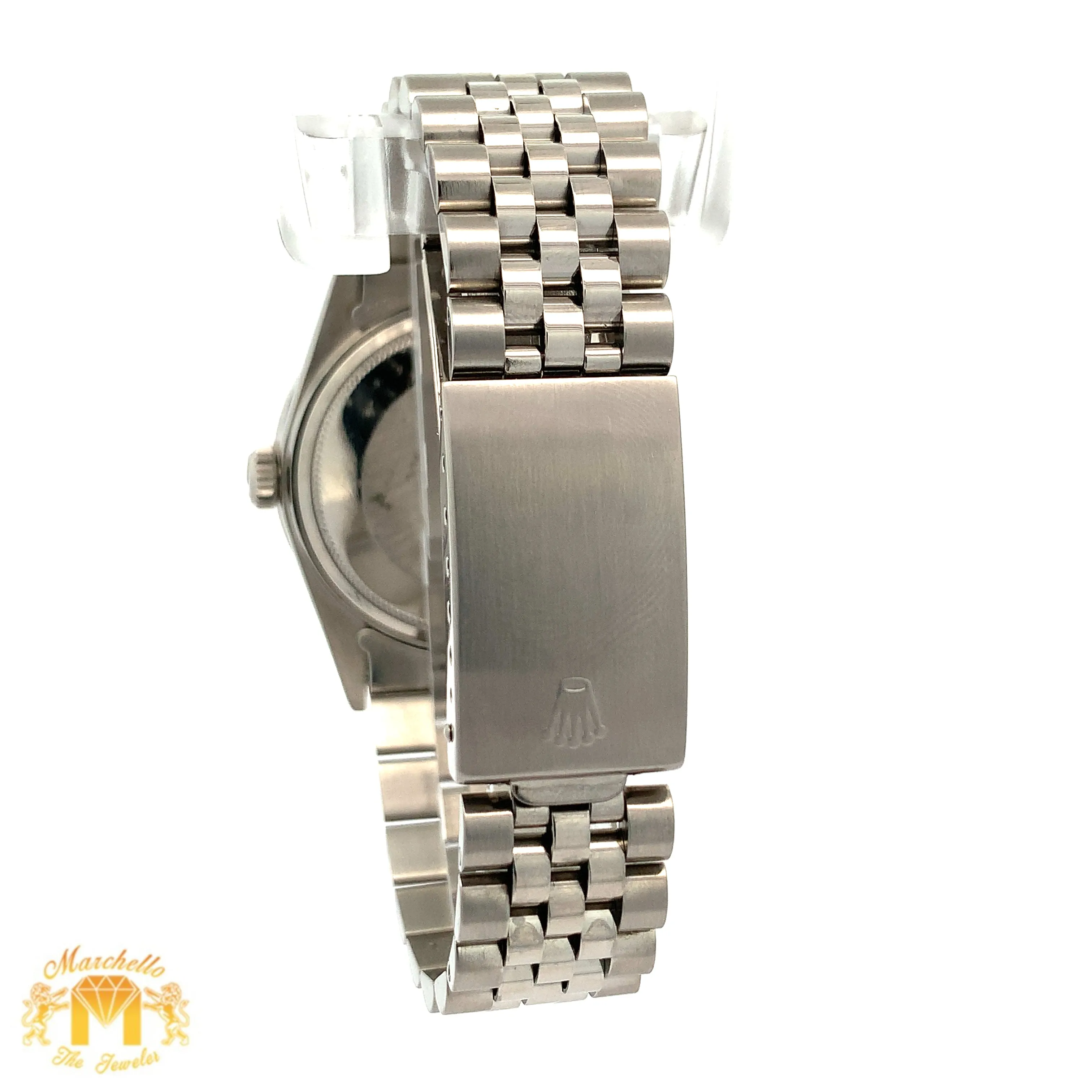 36mm Rolex Diamond Watch with Stainless Steel Jubilee Bracelet (Royal blue dial with diamonds)