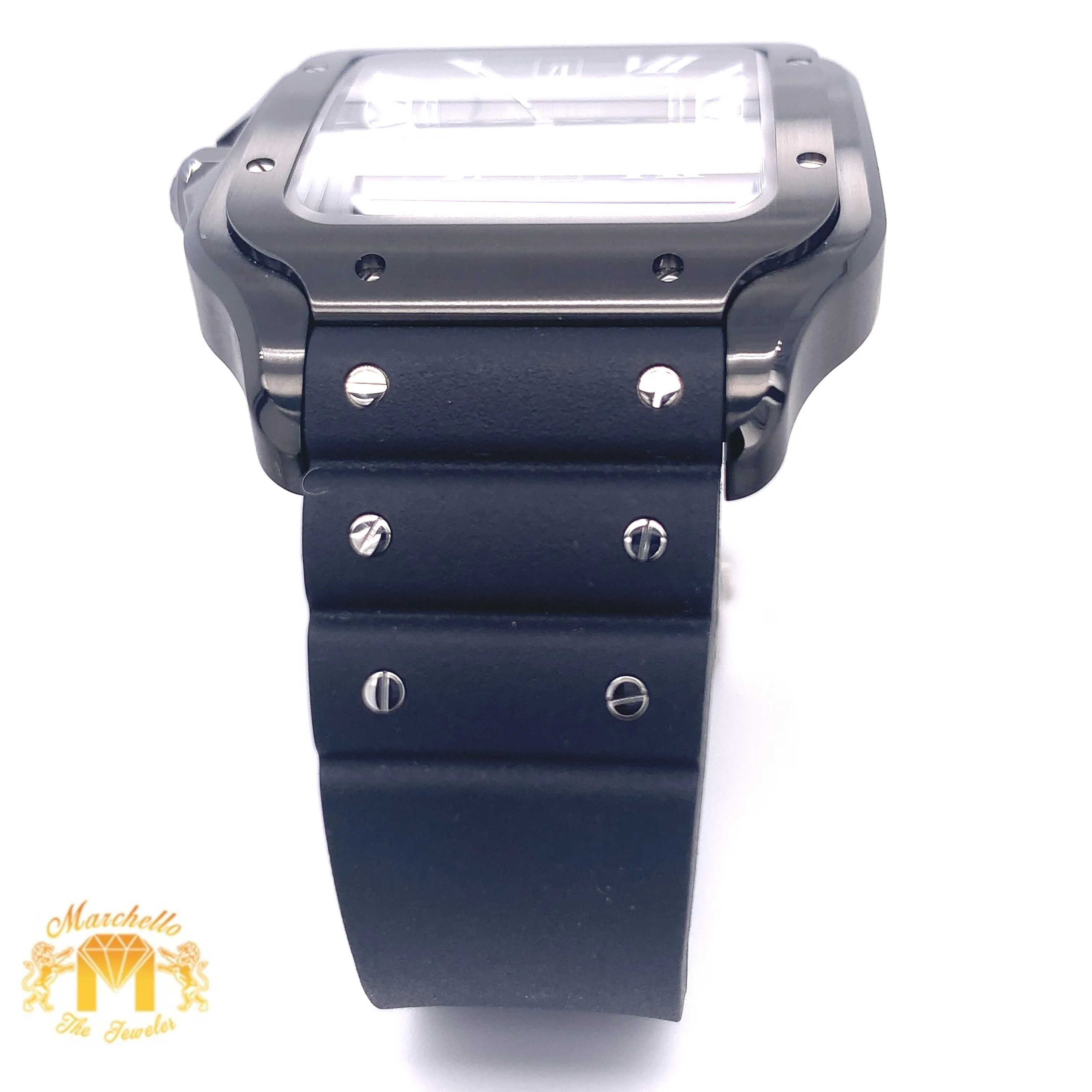 40mm Santos de Cartier Watch with Rubber Band (papers)