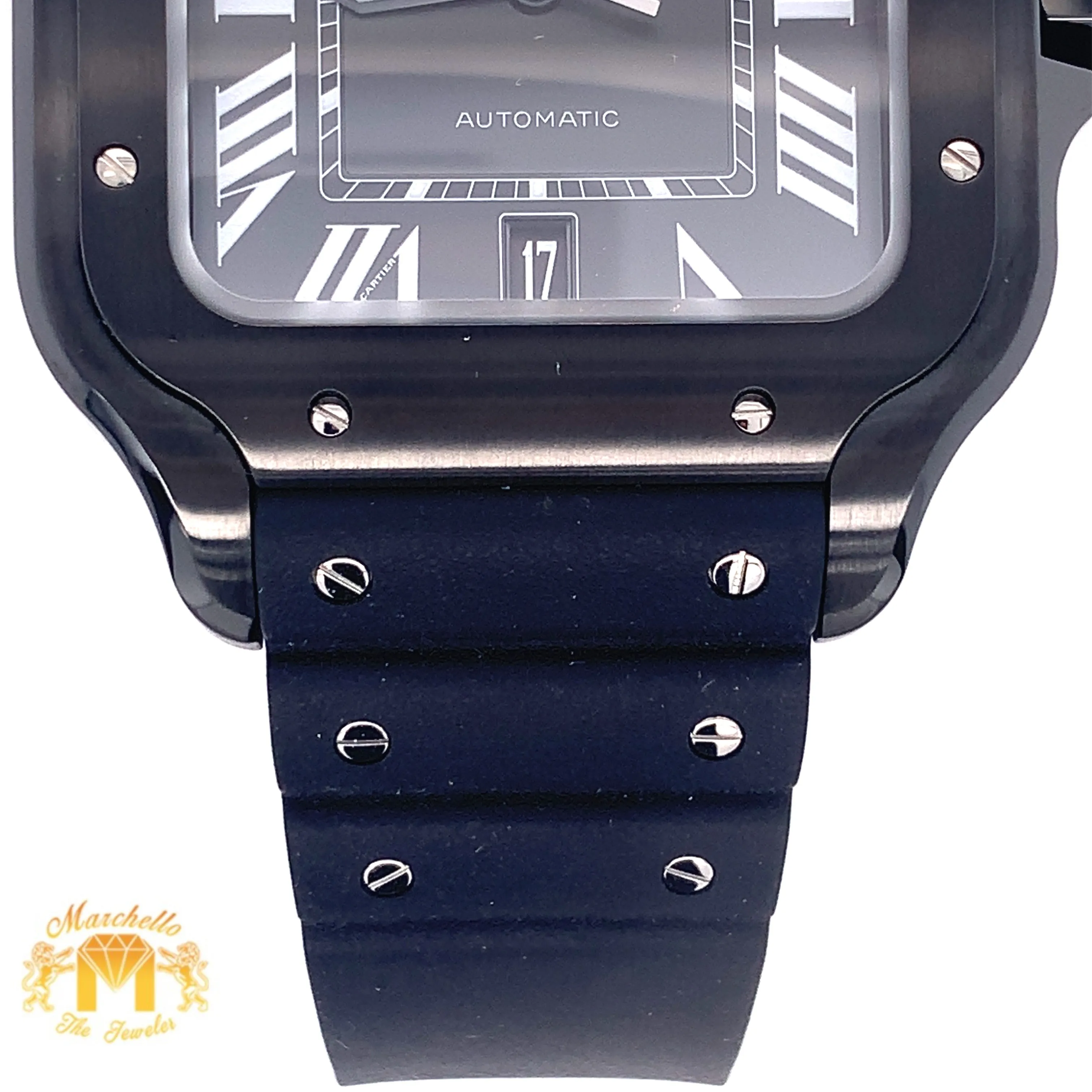 40mm Santos de Cartier Watch with Rubber Band (papers)