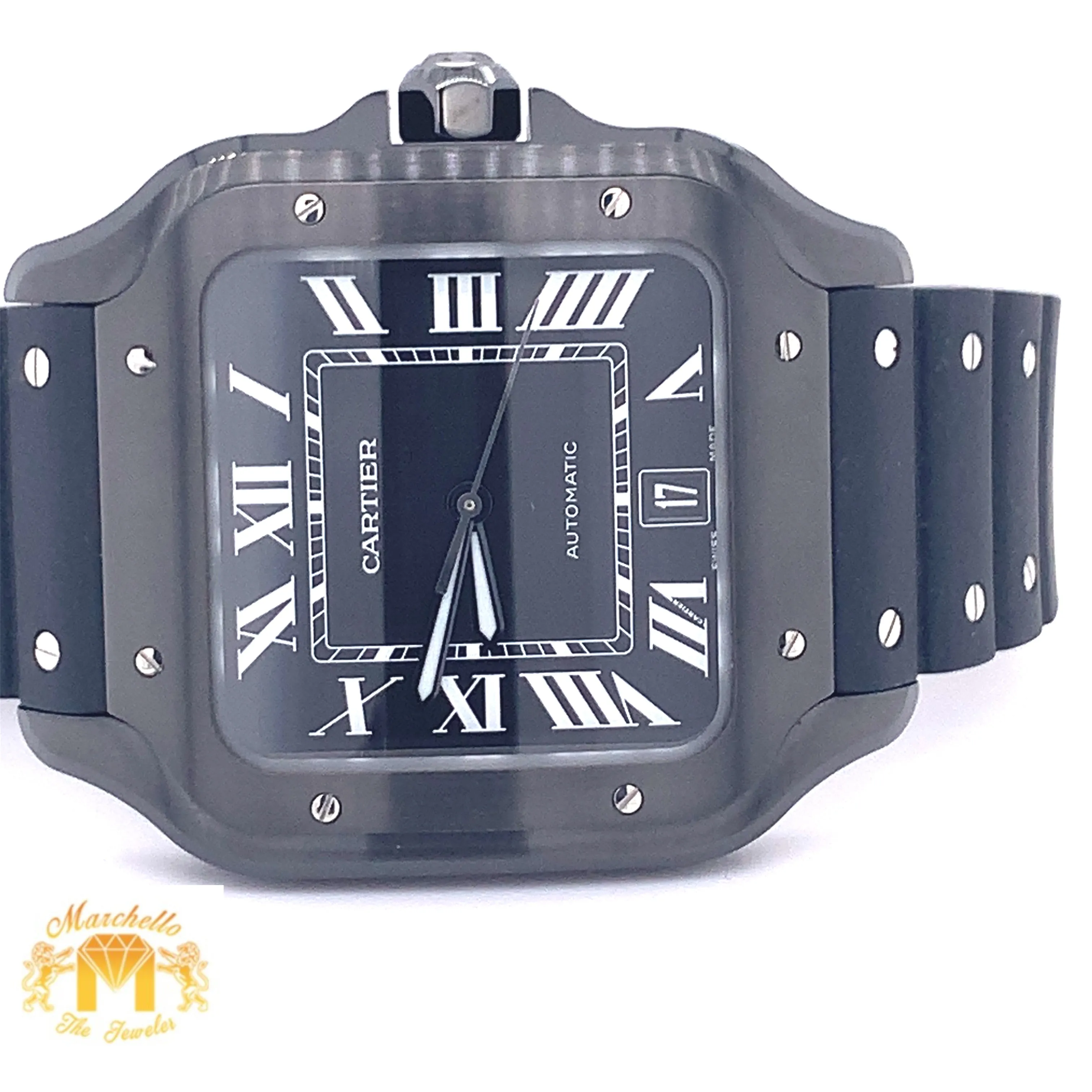 40mm Santos de Cartier Watch with Rubber Band (papers)