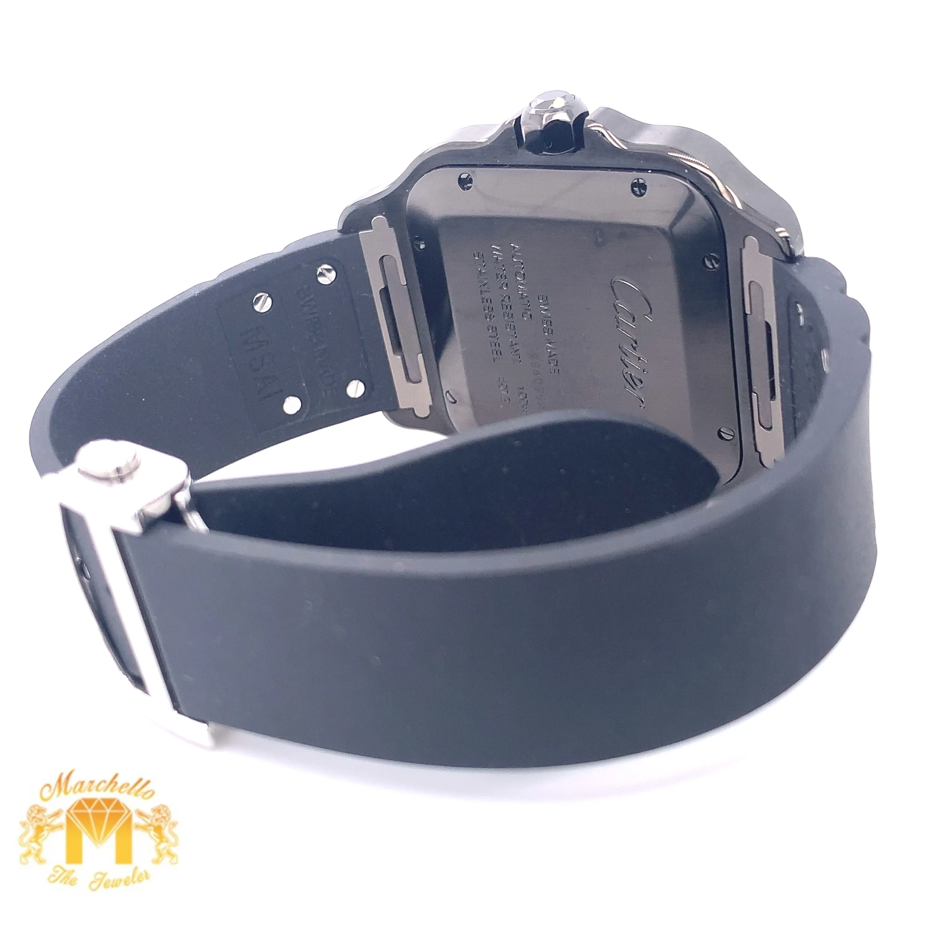 40mm Santos de Cartier Watch with Rubber Band (papers)
