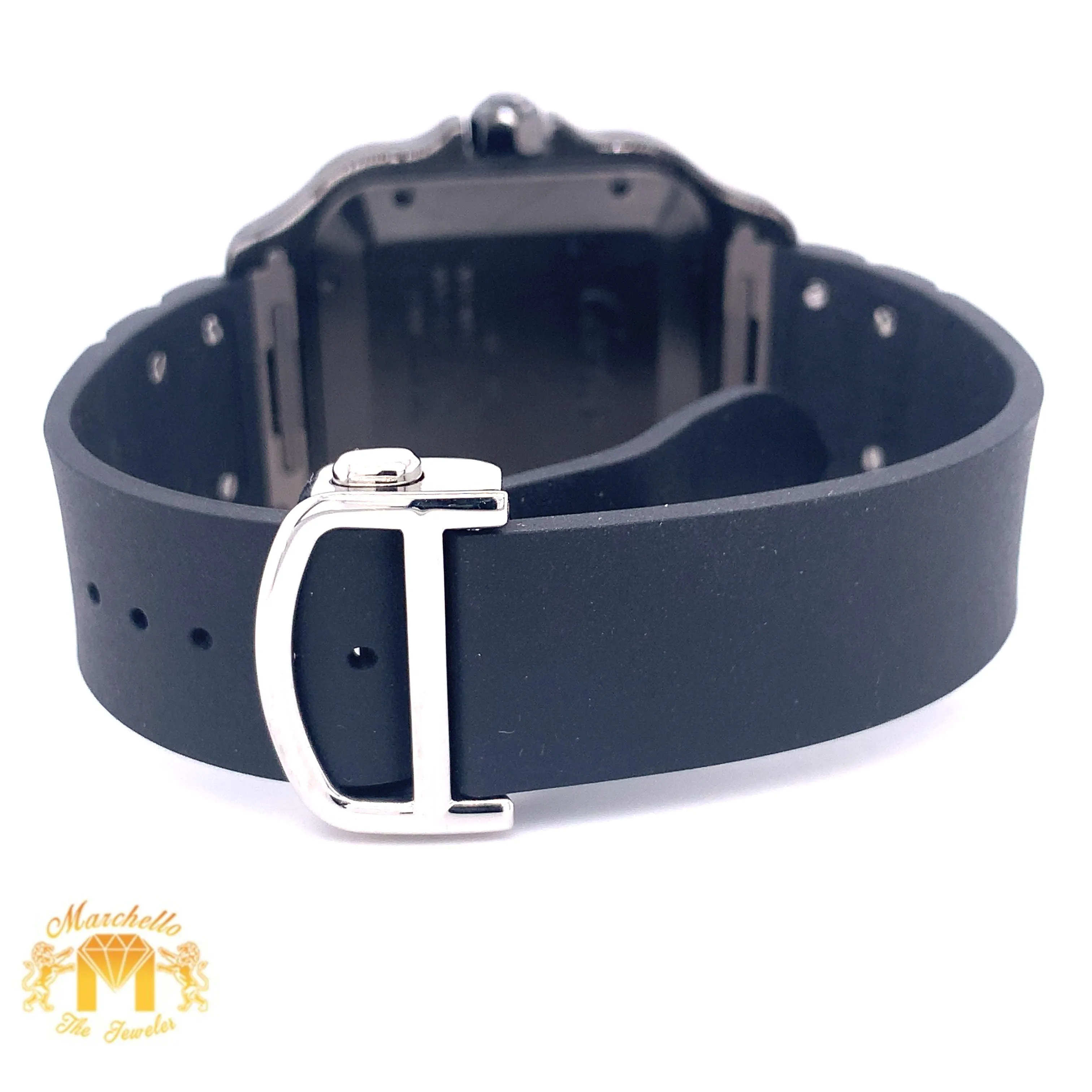 40mm Santos de Cartier Watch with Rubber Band (papers)