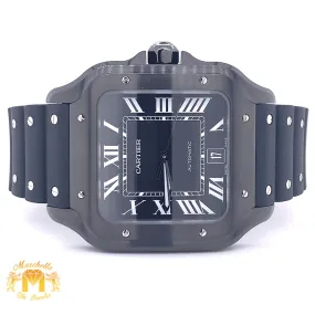 40mm Santos de Cartier Watch with Rubber Band (papers)