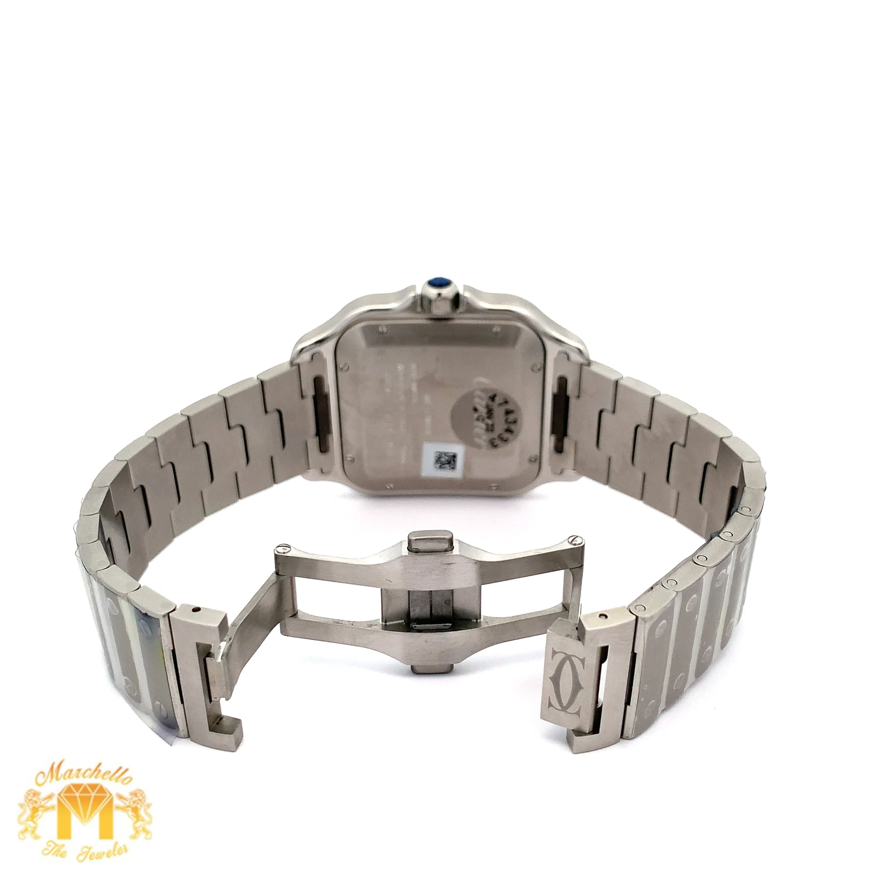 40mm Santos De Cartier Watch with Stainless Steel Bracelet (Diamond Dial)(Model number: WSSA0030 )