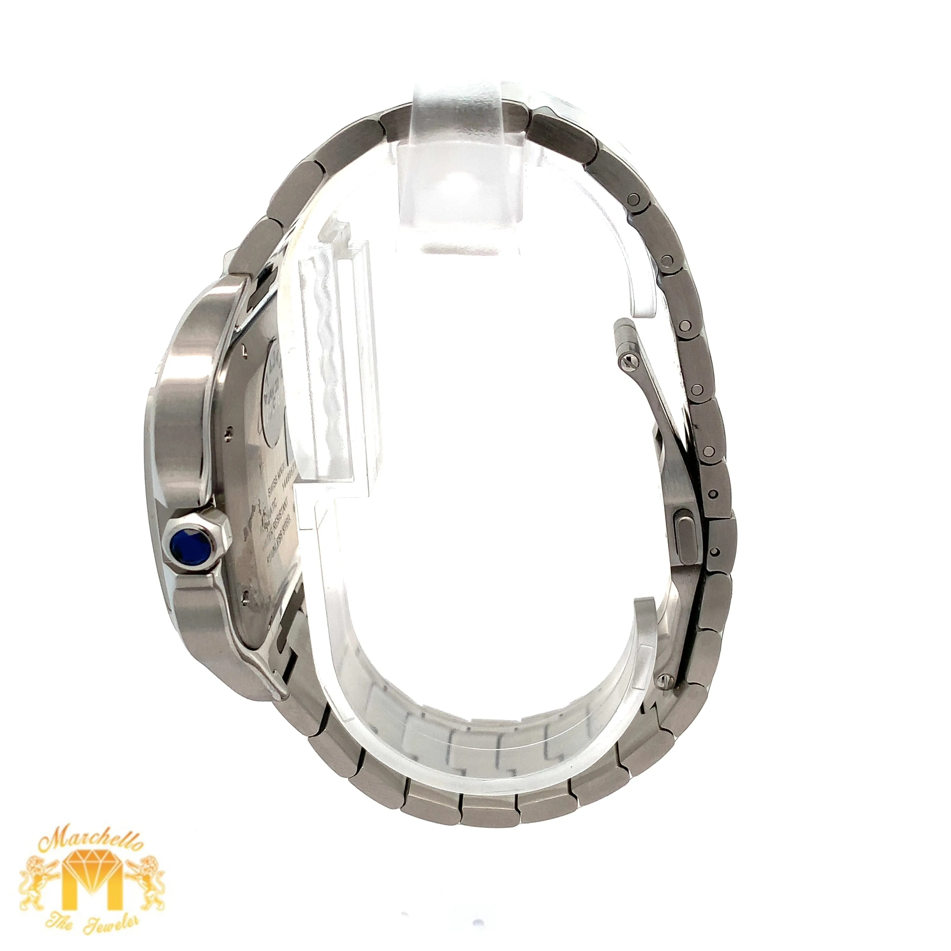 40mm Santos De Cartier Watch with Stainless Steel Bracelet (Diamond Dial)(Model number: WSSA0030 )