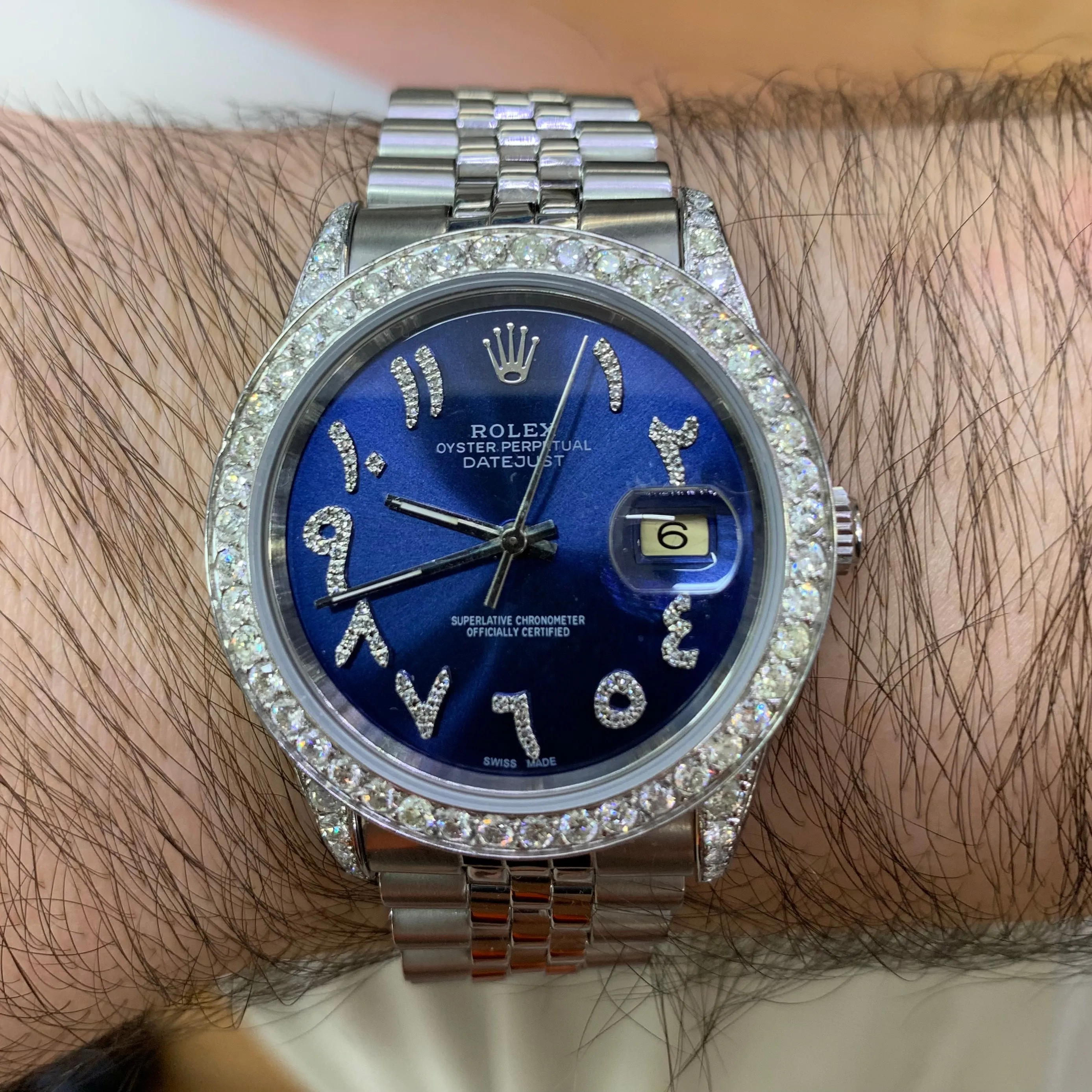 6.50ct Diamond 36mm Rolex Watch with Stainless Steel Jubilee Bracelet