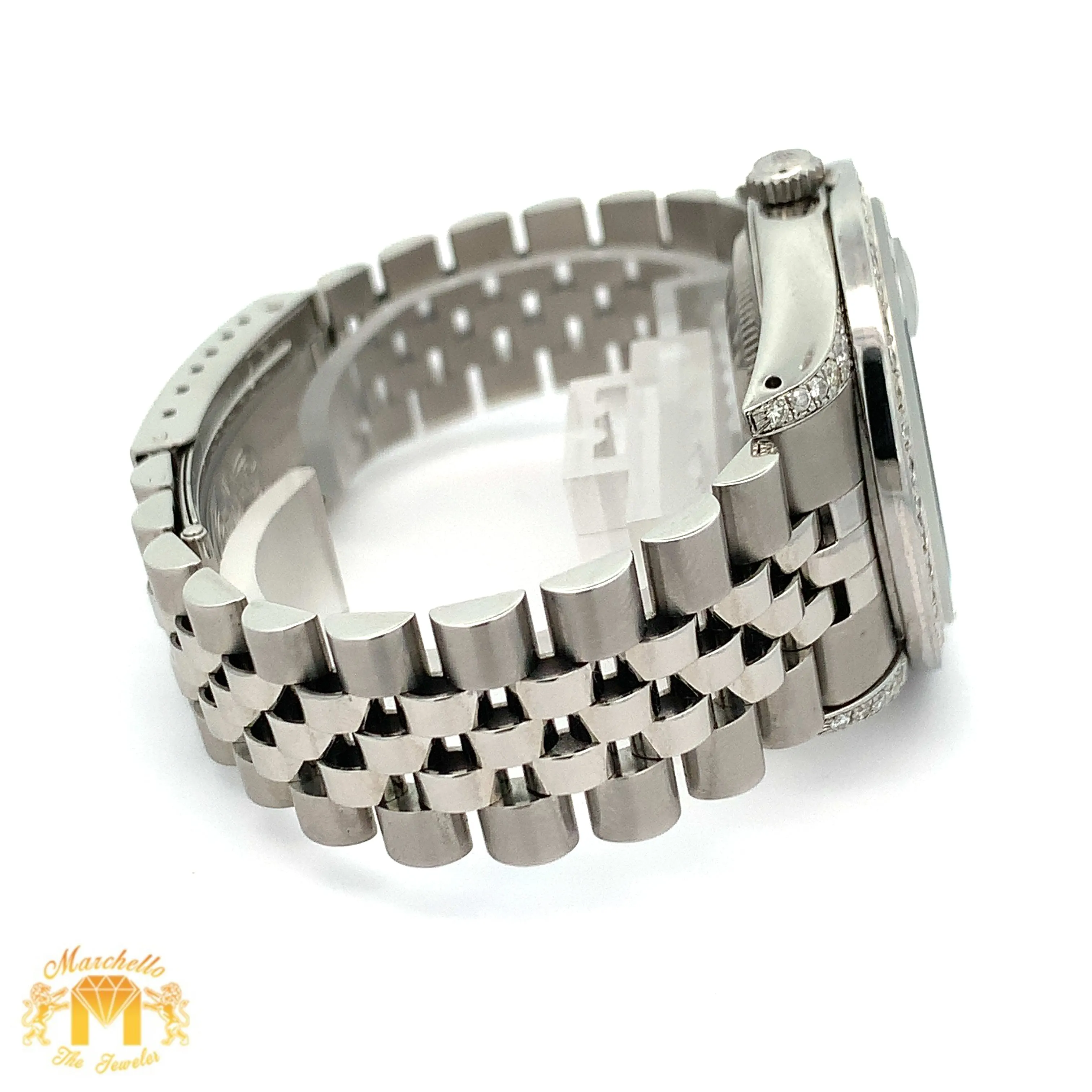 6.50ct Diamond 36mm Rolex Watch with Stainless Steel Jubilee Bracelet