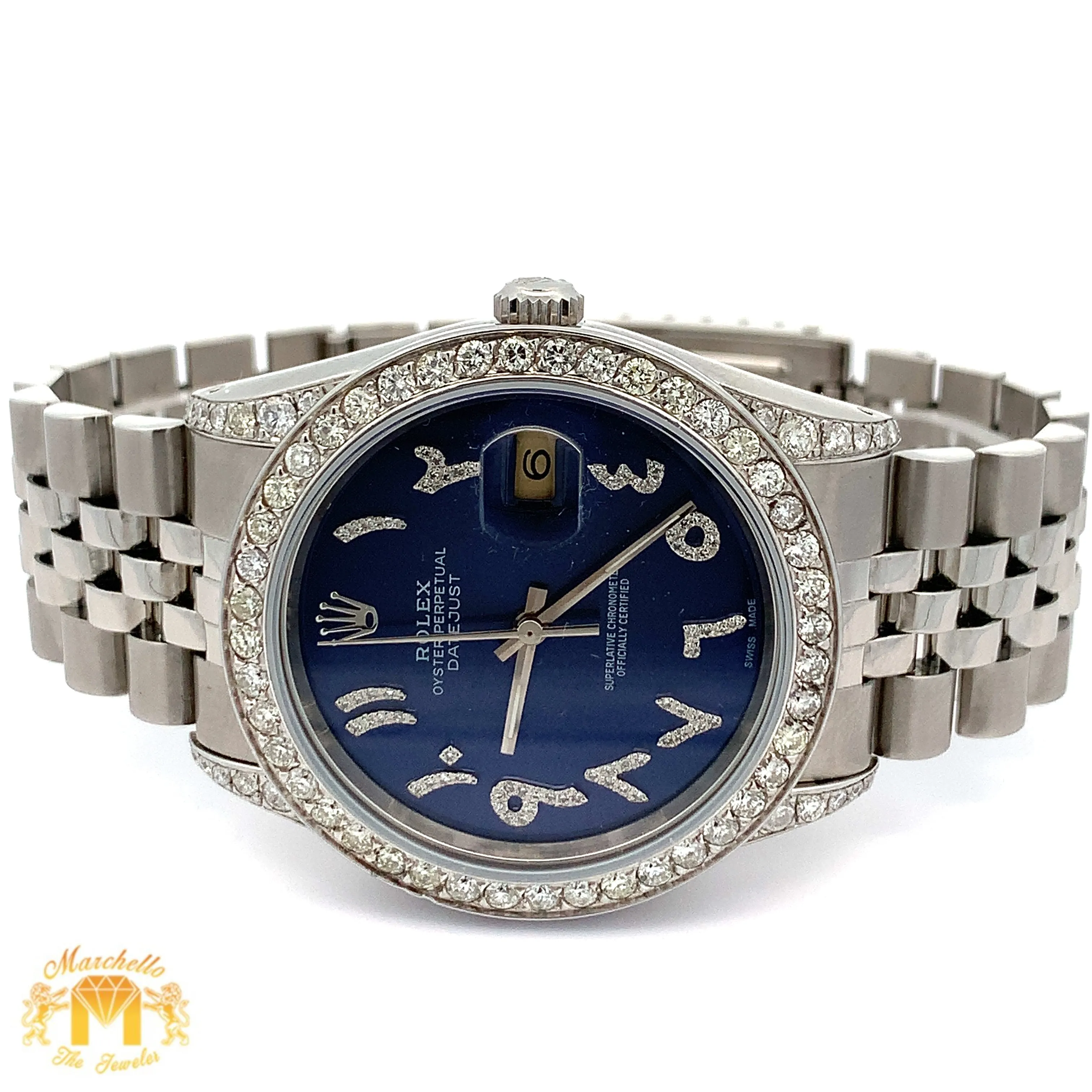 6.50ct Diamond 36mm Rolex Watch with Stainless Steel Jubilee Bracelet