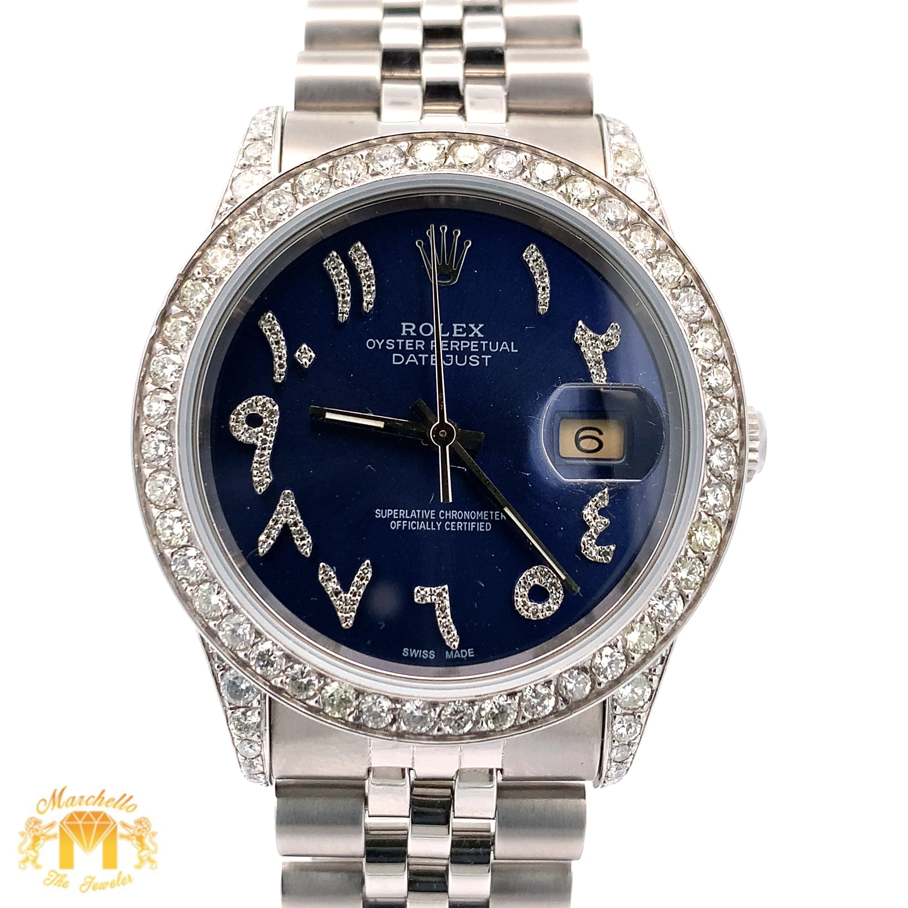 6.50ct Diamond 36mm Rolex Watch with Stainless Steel Jubilee Bracelet
