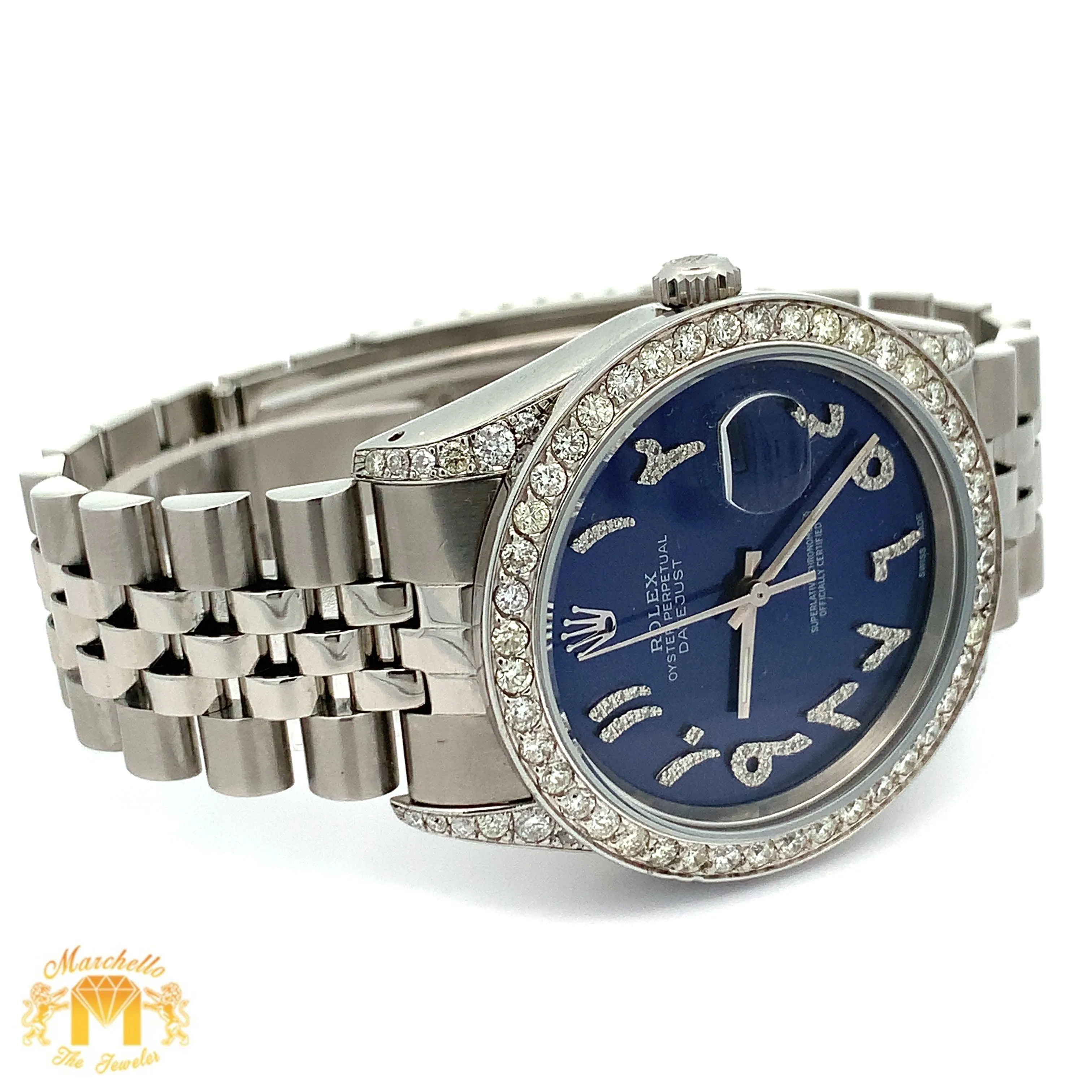 6.50ct Diamond 36mm Rolex Watch with Stainless Steel Jubilee Bracelet