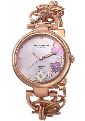 Akribos Xxiv Light Rose-Tone Ladies Watch AK645RG