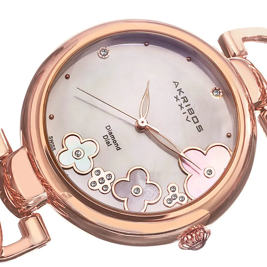Akribos Xxiv Light Rose-Tone Ladies Watch AK645RG