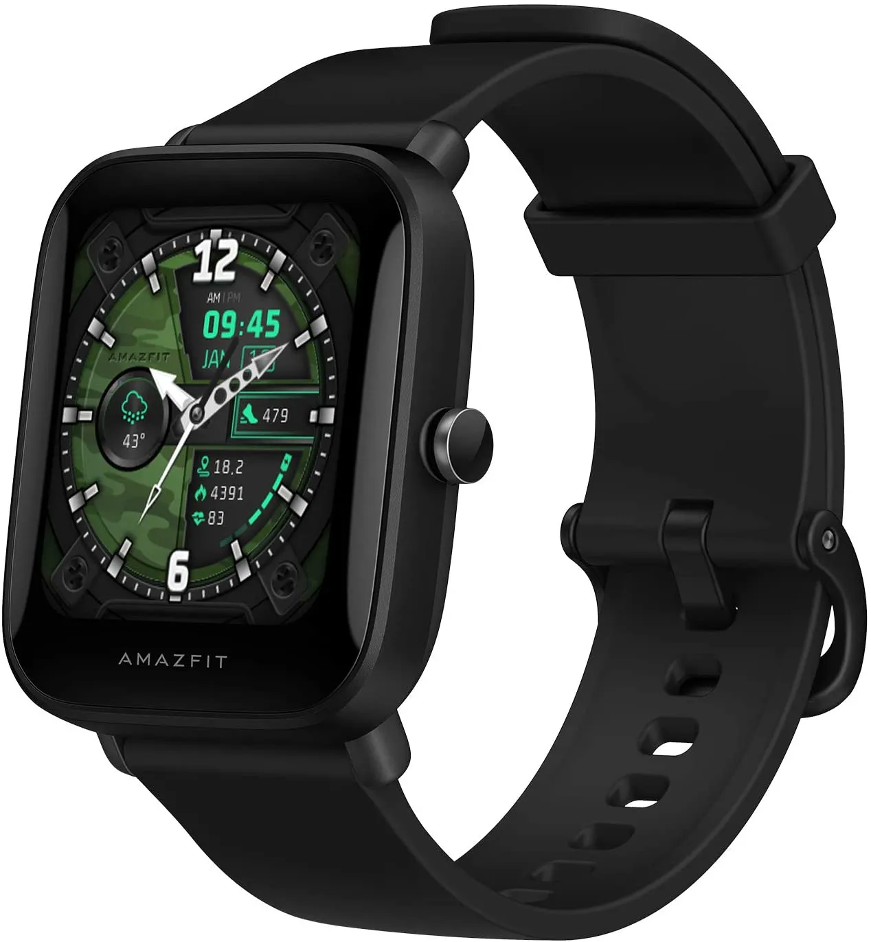 Amazfit Bip U Pro Smart Watch with Alexa Built-In for Men Women, GPS Fitness Tracker with 60  Sport Modes, Blood Oxygen Heart Rate Sleep Monitor, 5 ATM Waterproof, for iPhone Android Phone (Black)
