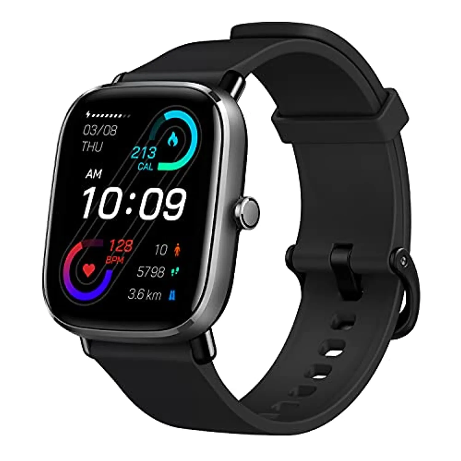 Amazfit GTS 2 Mini Smart Watch GPS Fitness Tracker for Men Women, Alexa Built-in, 14 Days Battery Life, 70  Sports Modes, Blood Oxygen Heart Rate Sleep Monitor, AMOLED Screen, 5 ATM Waterproof-Black