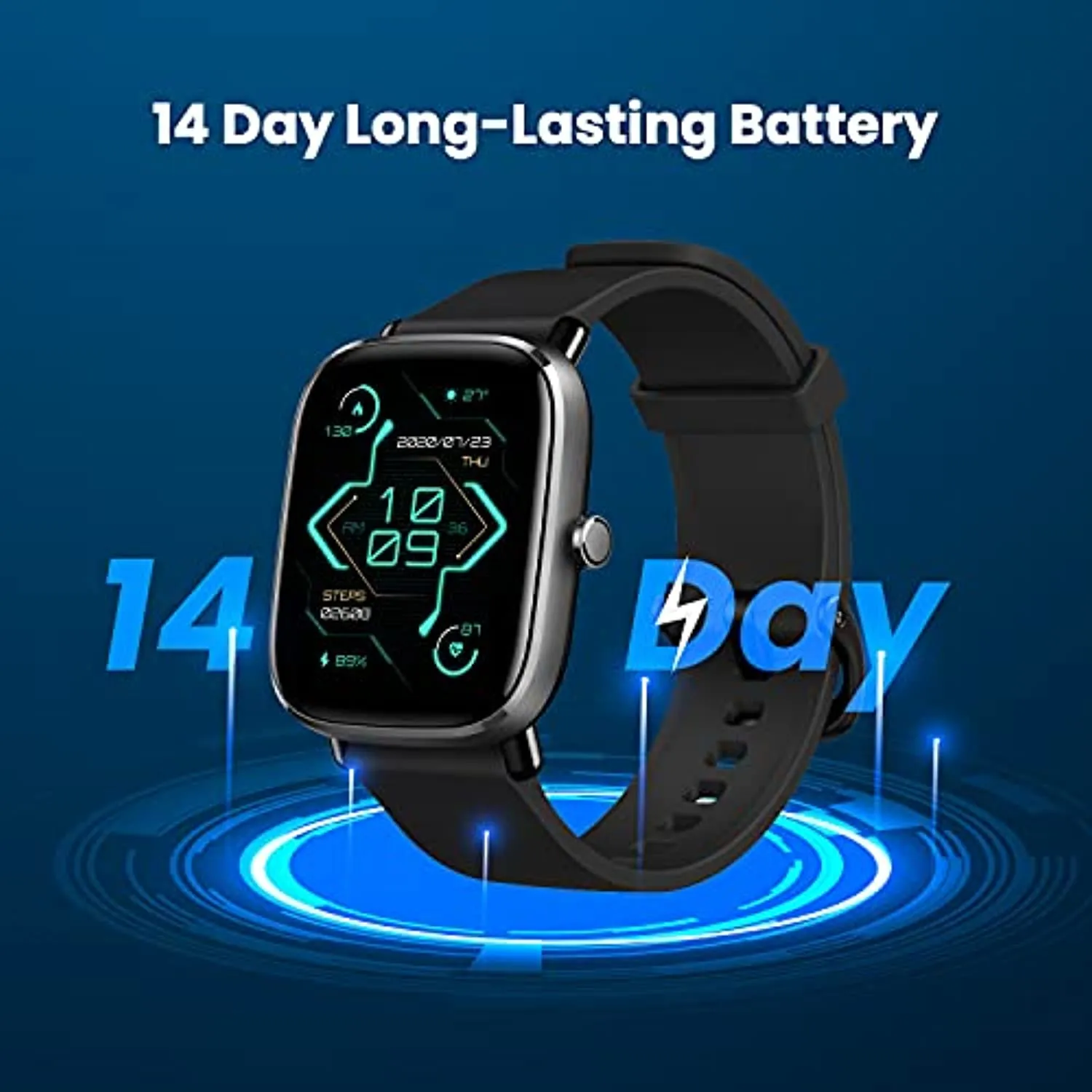 Amazfit GTS 2 Mini Smart Watch GPS Fitness Tracker for Men Women, Alexa Built-in, 14 Days Battery Life, 70  Sports Modes, Blood Oxygen Heart Rate Sleep Monitor, AMOLED Screen, 5 ATM Waterproof-Black