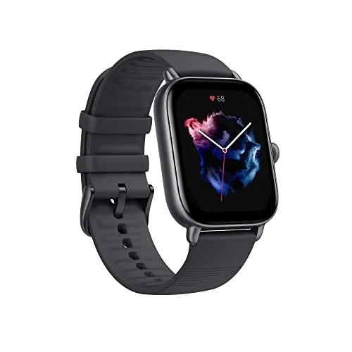 Amazfit GTS 3 Smart Watch for Android iPhone, Alexa Built-in, GPS Fitness Sports Watch with 150 Sports Modes, 1.75” AMOLED Display, 12-Day Battery Life, Blood Oxygen Heart Rate Tracking, Black