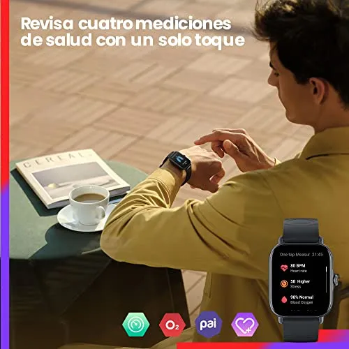 Amazfit GTS 3 Smart Watch for Android iPhone, Alexa Built-in, GPS Fitness Sports Watch with 150 Sports Modes, 1.75” AMOLED Display, 12-Day Battery Life, Blood Oxygen Heart Rate Tracking, Black