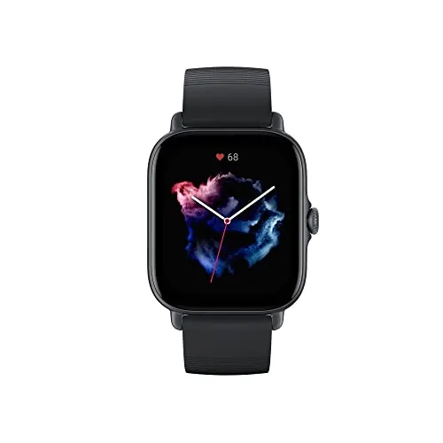 Amazfit GTS 3 Smart Watch for Android iPhone, Alexa Built-in, GPS Fitness Sports Watch with 150 Sports Modes, 1.75” AMOLED Display, 12-Day Battery Life, Blood Oxygen Heart Rate Tracking, Black