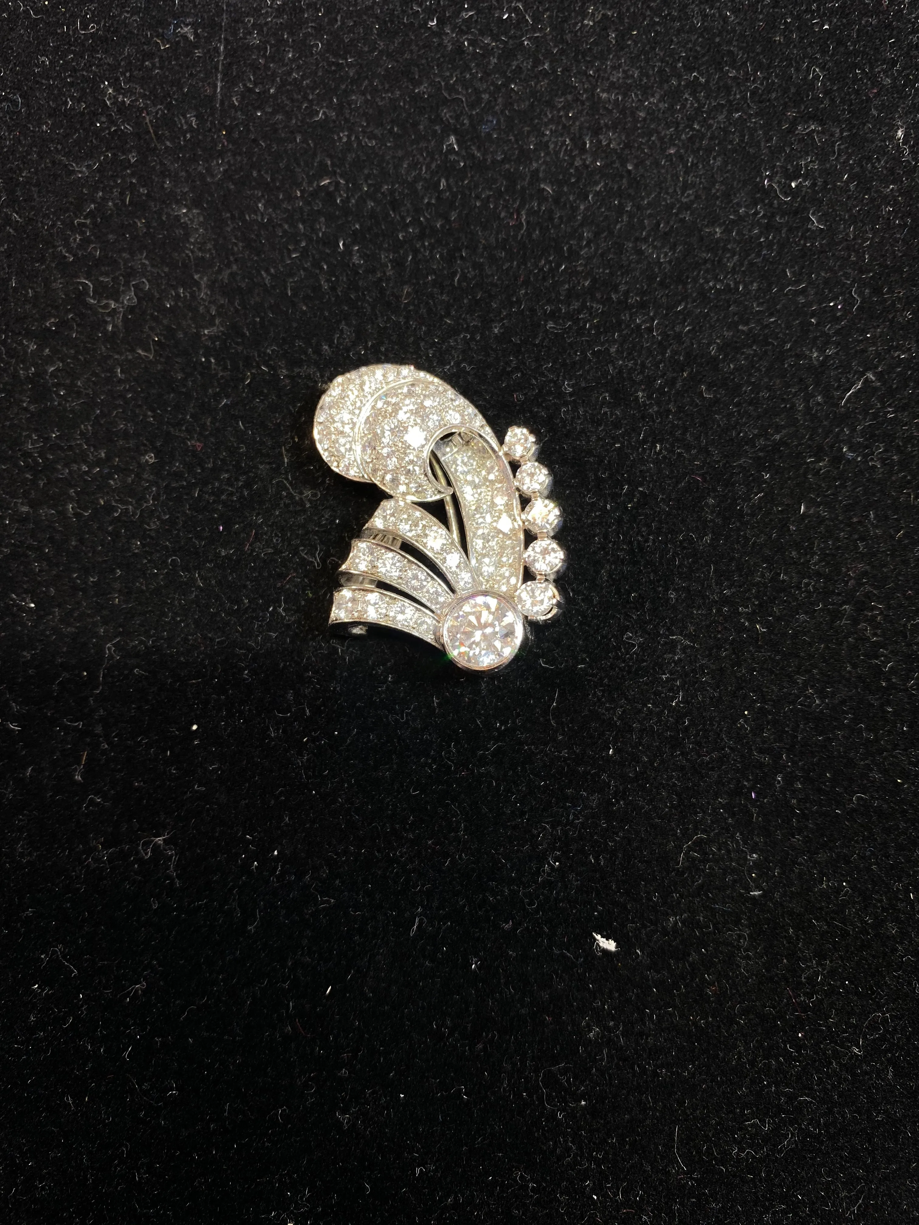 AMAZING Intricate Designer 120-Diamond Platinum Brooch/Pin - $100K Appraisal Value! }