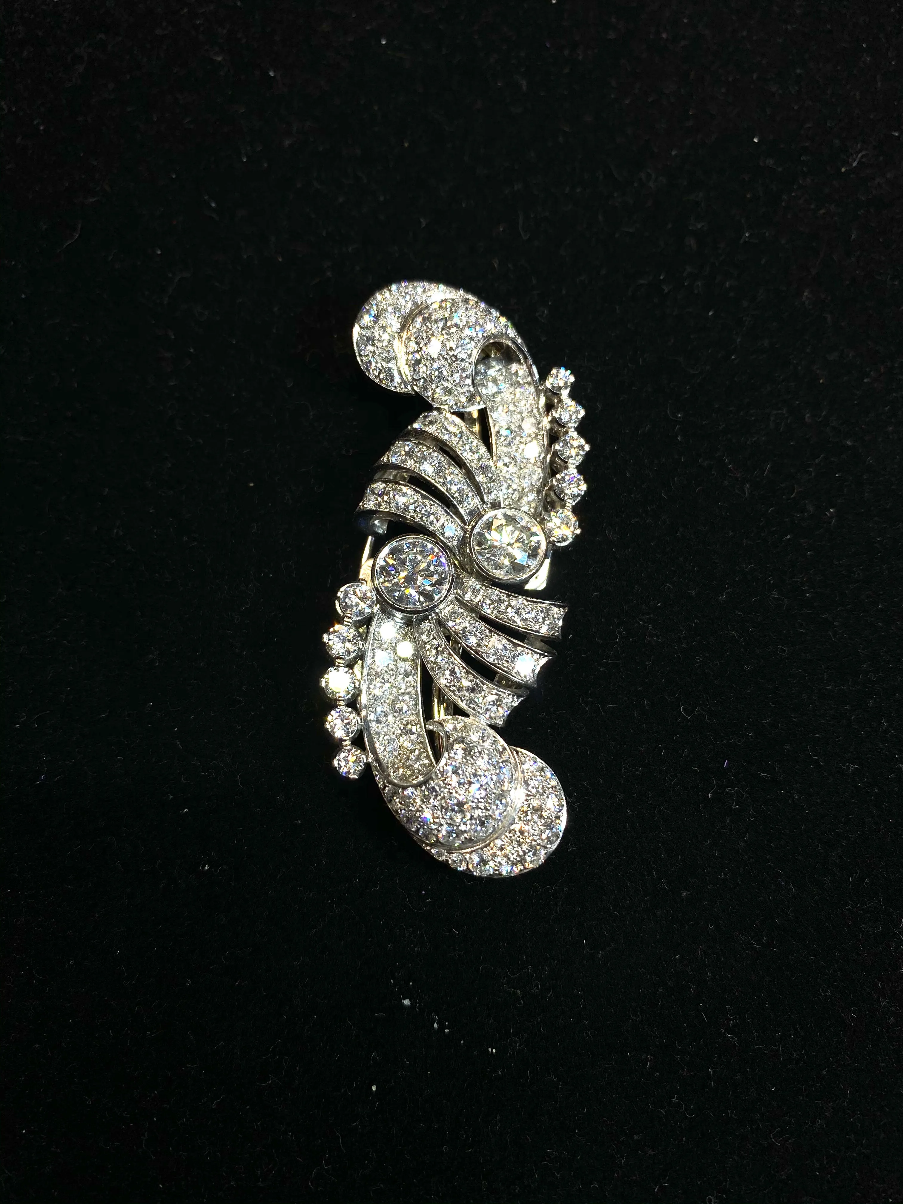 AMAZING Intricate Designer 120-Diamond Platinum Brooch/Pin - $100K Appraisal Value! }
