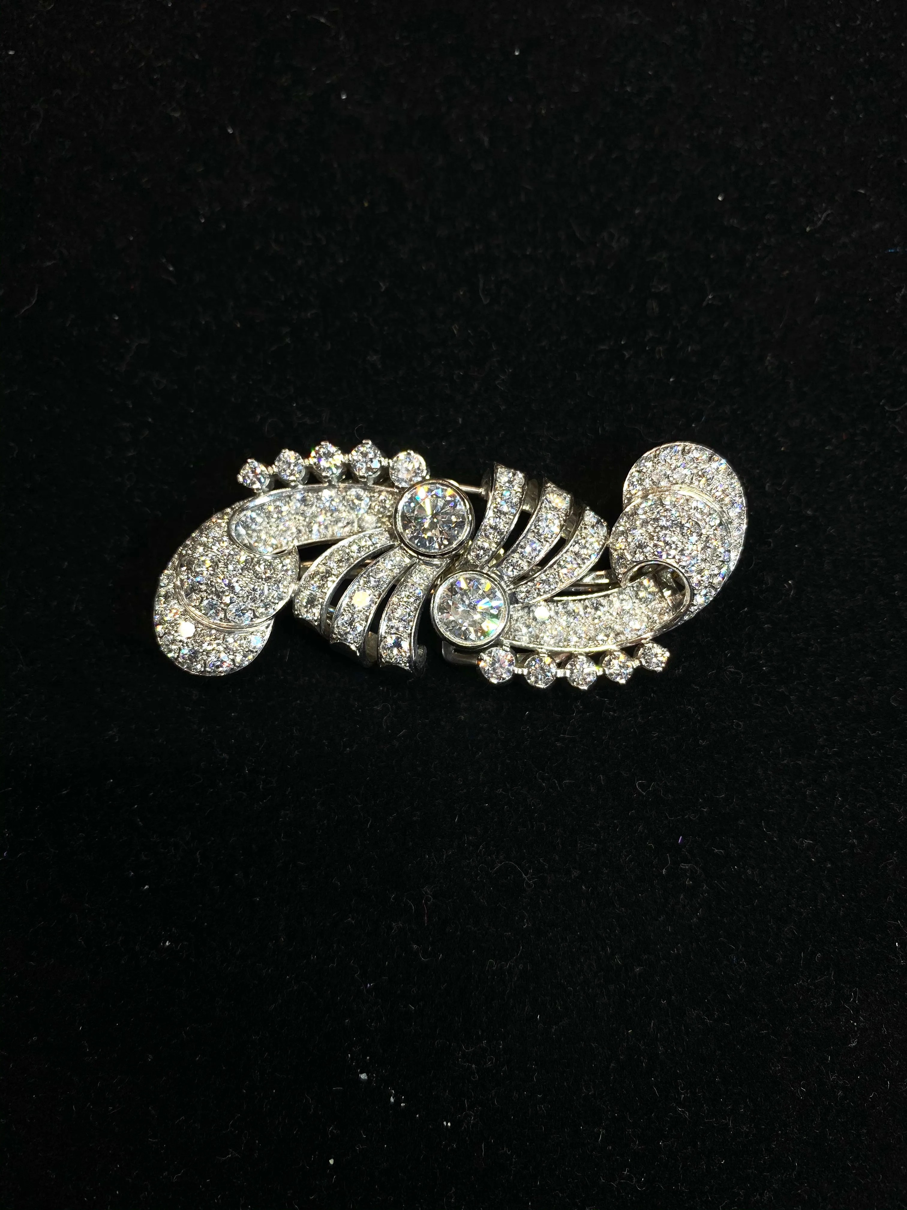 AMAZING Intricate Designer 120-Diamond Platinum Brooch/Pin - $100K Appraisal Value! }