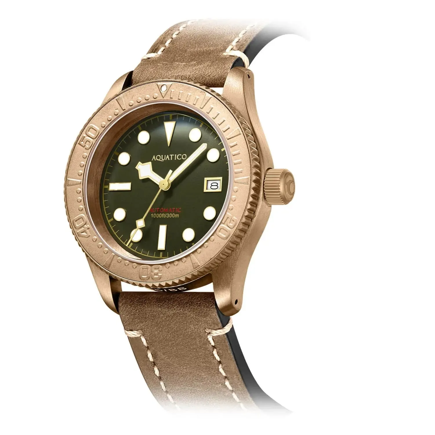 Aquatico Bronze Sea Star Green Dial Watch (Bronze Bezel)