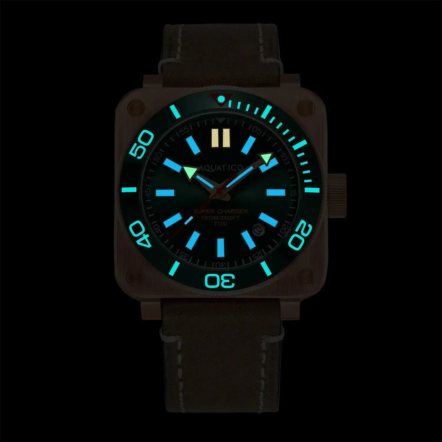 Aquatico Super Charger Bronze Blue Dial Watch (NH35)