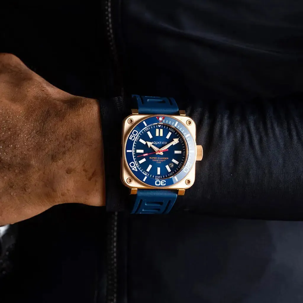 Aquatico Super Charger Bronze Blue Dial Watch (NH35)