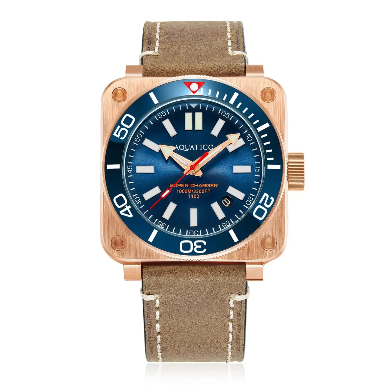 Aquatico Super Charger Bronze Blue Dial Watch (NH35)