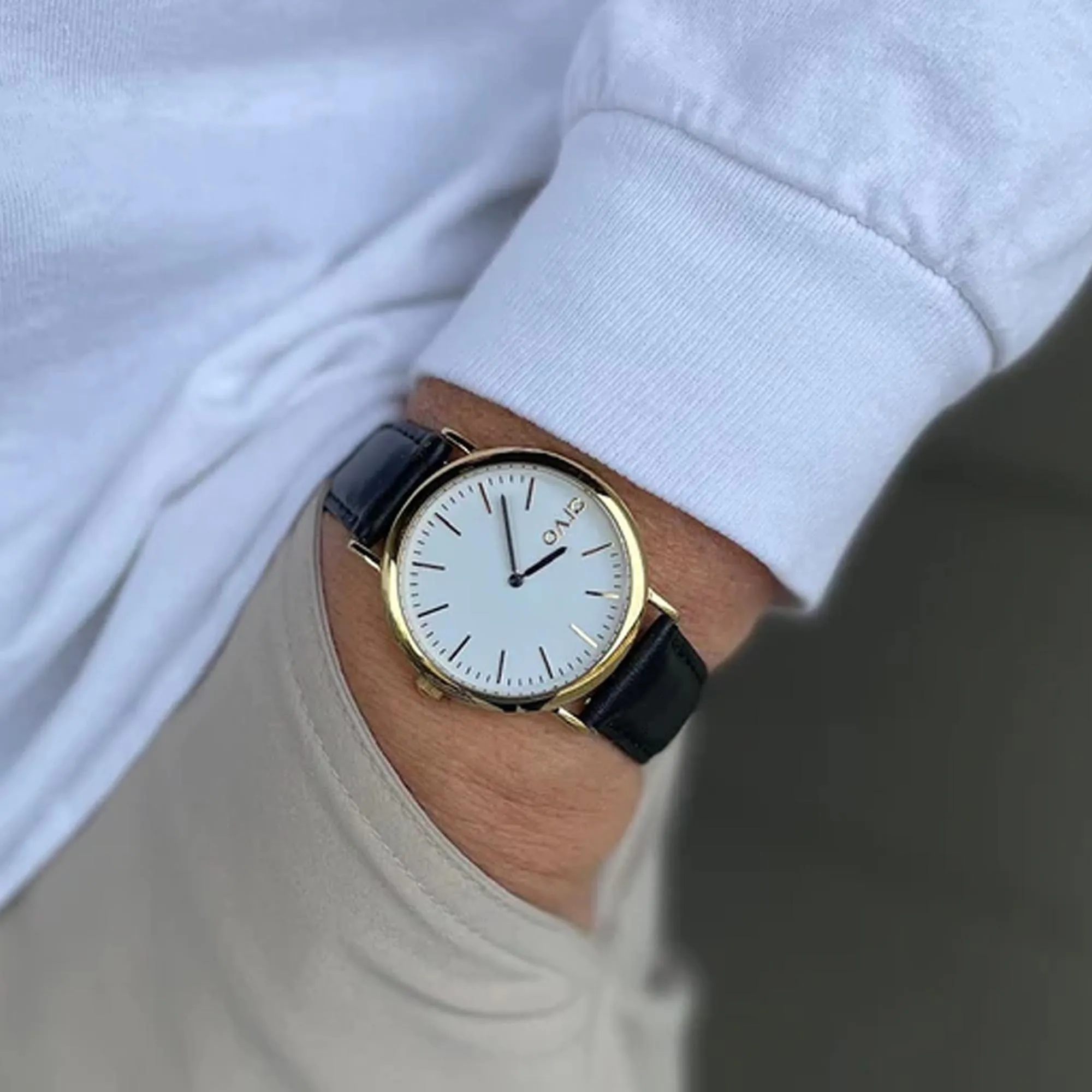 Arvo White Face Gold Time Sawyer Watch