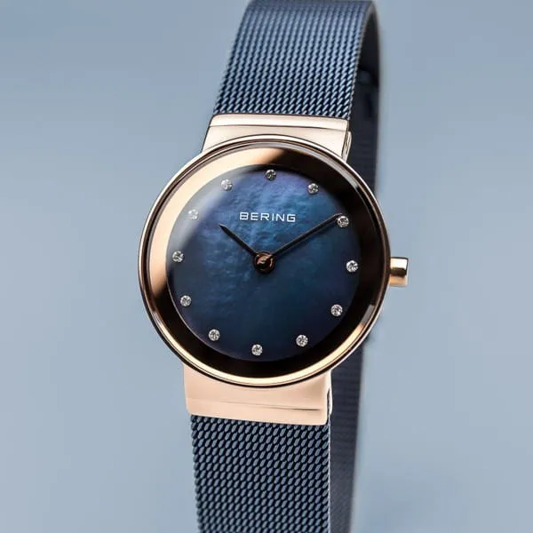 Bering 10126-367 Classic Blue Stainless Steel Mesh Strap Women Watches