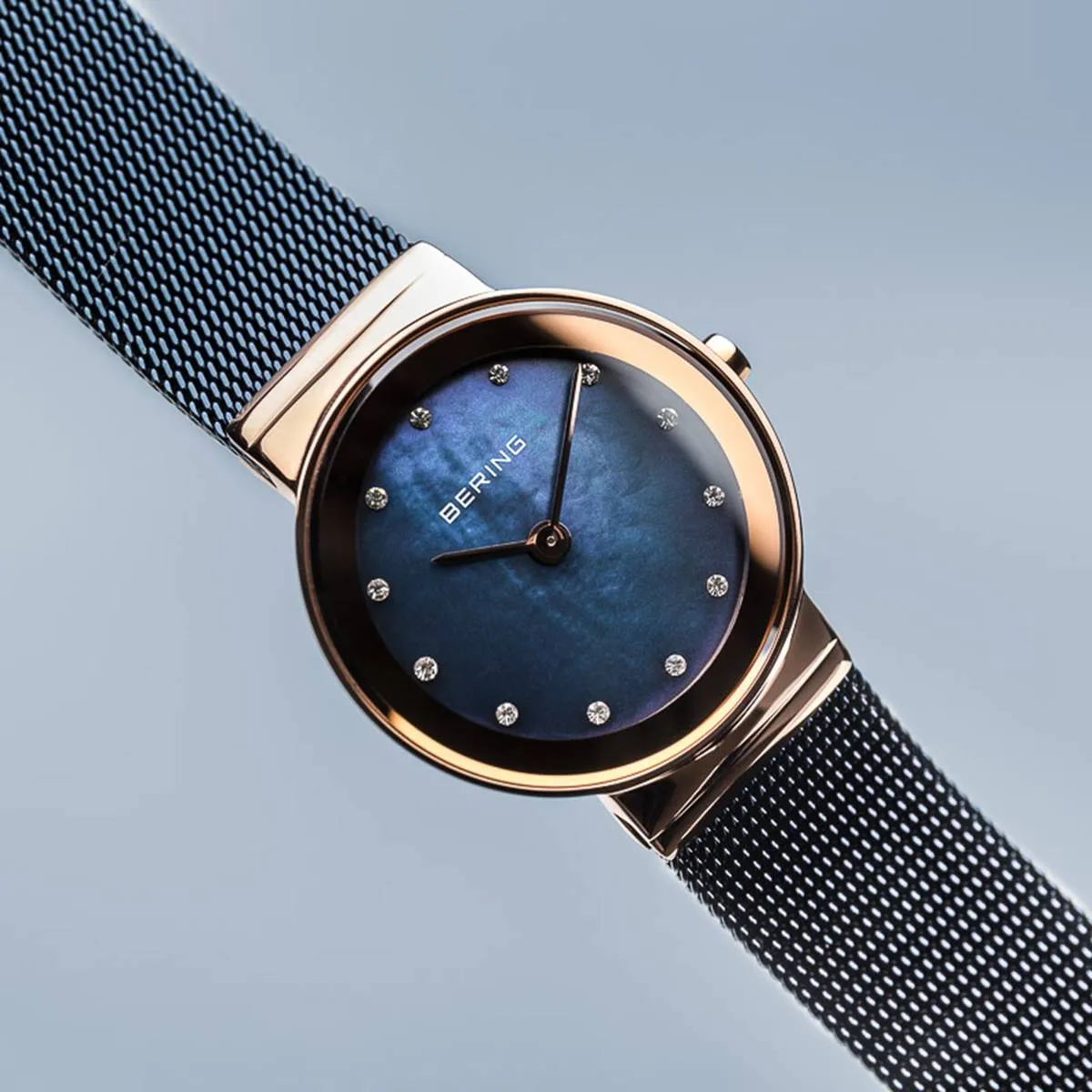 Bering 10126-367 Classic Blue Stainless Steel Mesh Strap Women Watches