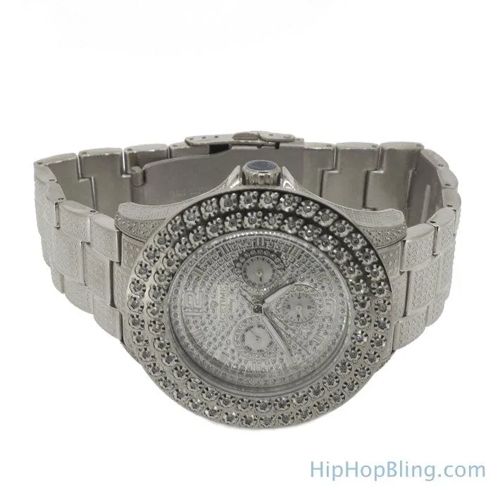 Bling 2 Row .50cttw Diamond Hip Hop Watch IceTime