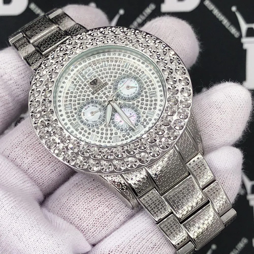 Bling 2 Row .50cttw Diamond Hip Hop Watch IceTime