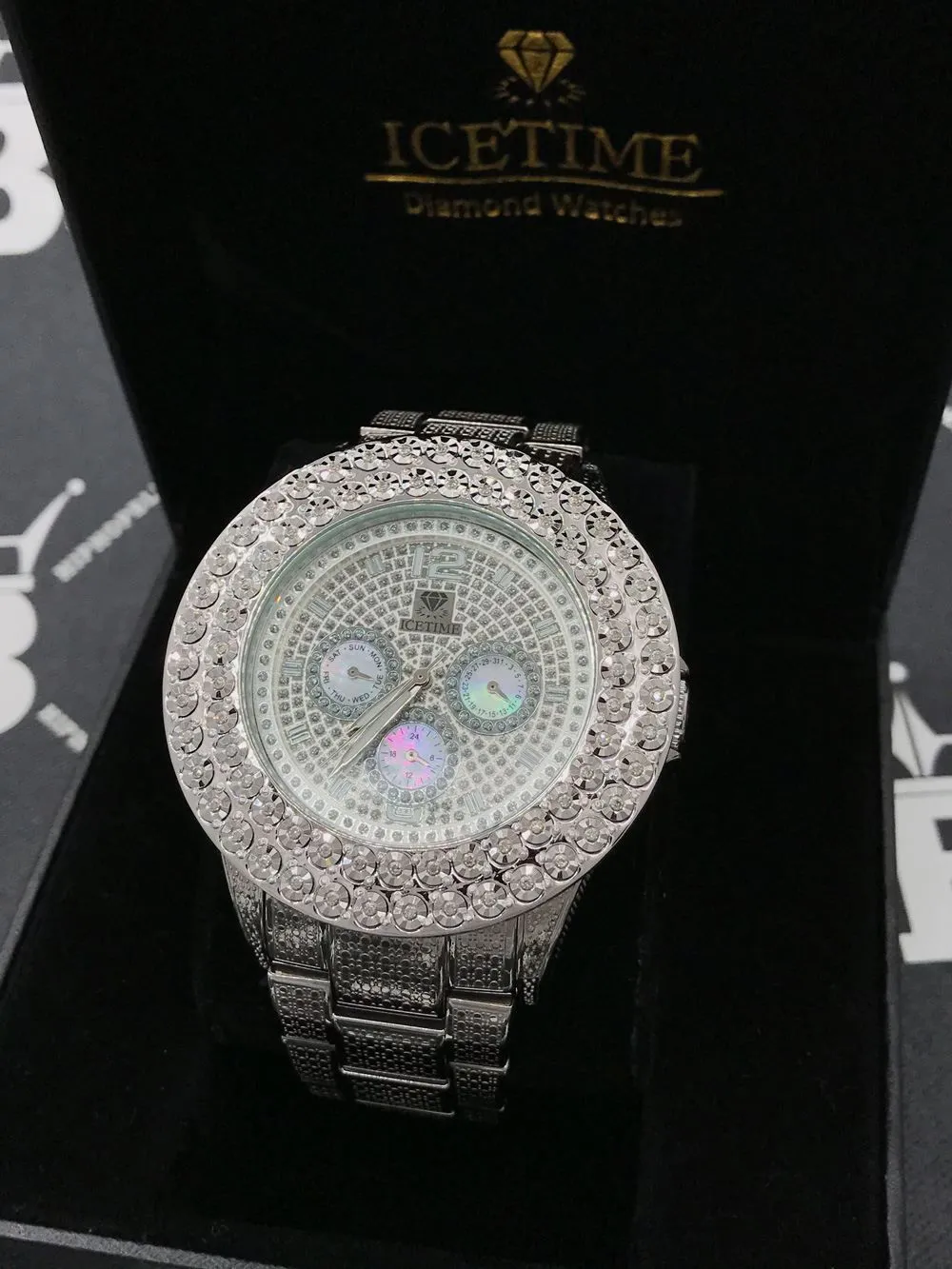 Bling 2 Row .50cttw Diamond Hip Hop Watch IceTime