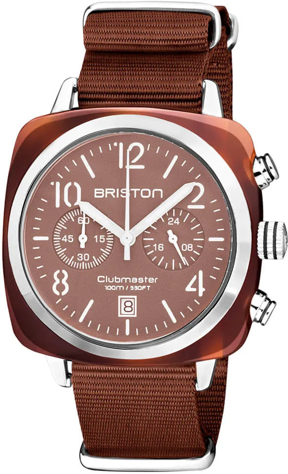 Briston Clubmaster Classic Chronograph Terracotta Chocolate