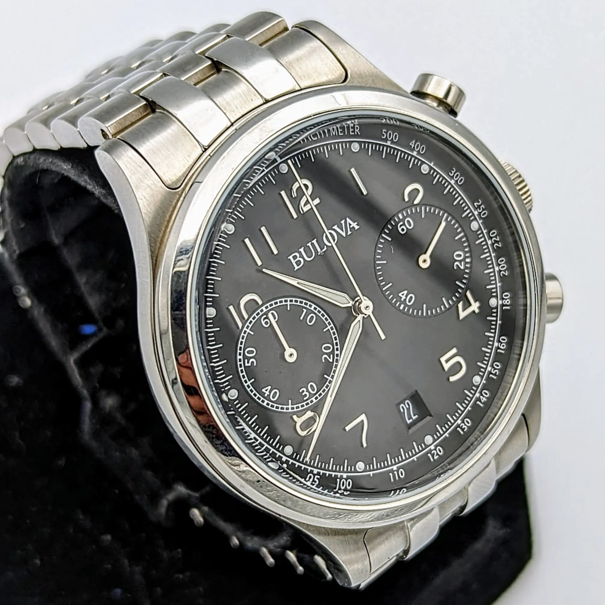 BULOVA Classic Chronograph Watch 43mm Quartz Wristwatch - ALL S.S.