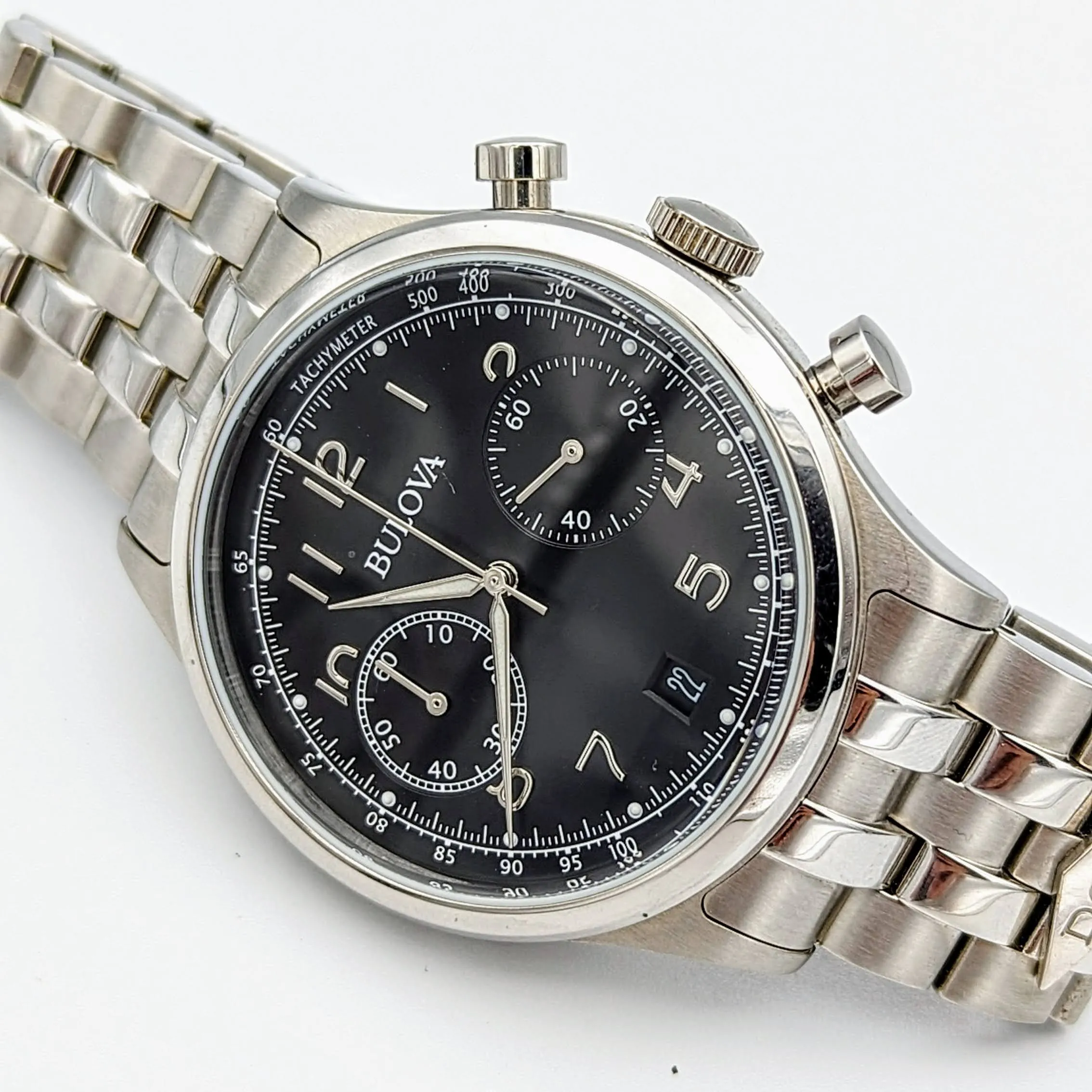 BULOVA Classic Chronograph Watch 43mm Quartz Wristwatch - ALL S.S.