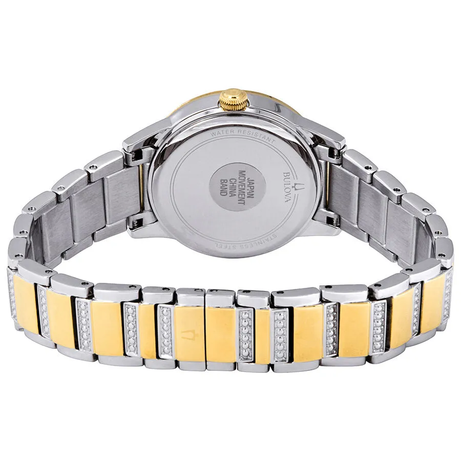 Bulova Crystal Turnstyle Mother of Pearl Dial Two-tone Ladies Watch 98L245