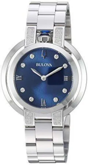 Bulova RUBAIYAT Quartz Diamond Blue Dial Ladies Watch 96R225