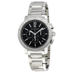 Bvlgari Bvlgari Black Dial Stainless Steel Chronograph Men's Watch 102045