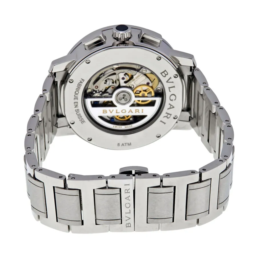 Bvlgari Bvlgari Black Dial Stainless Steel Chronograph Men's Watch 102045